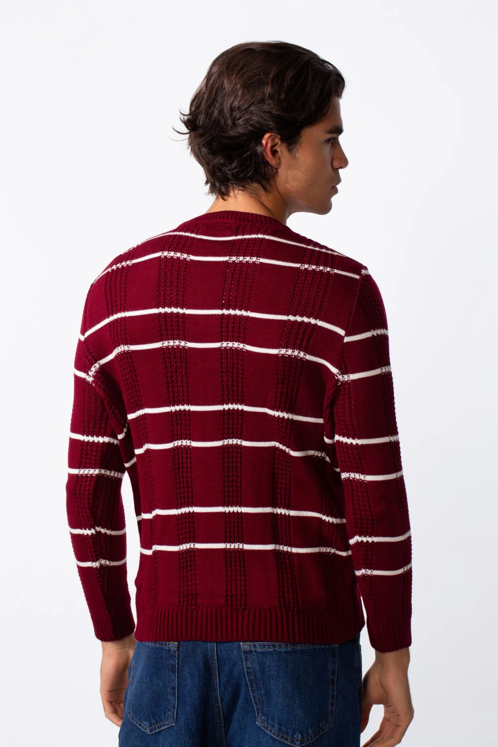 Men's Striped Slim Fit Breathable Material Pullover - Image 14