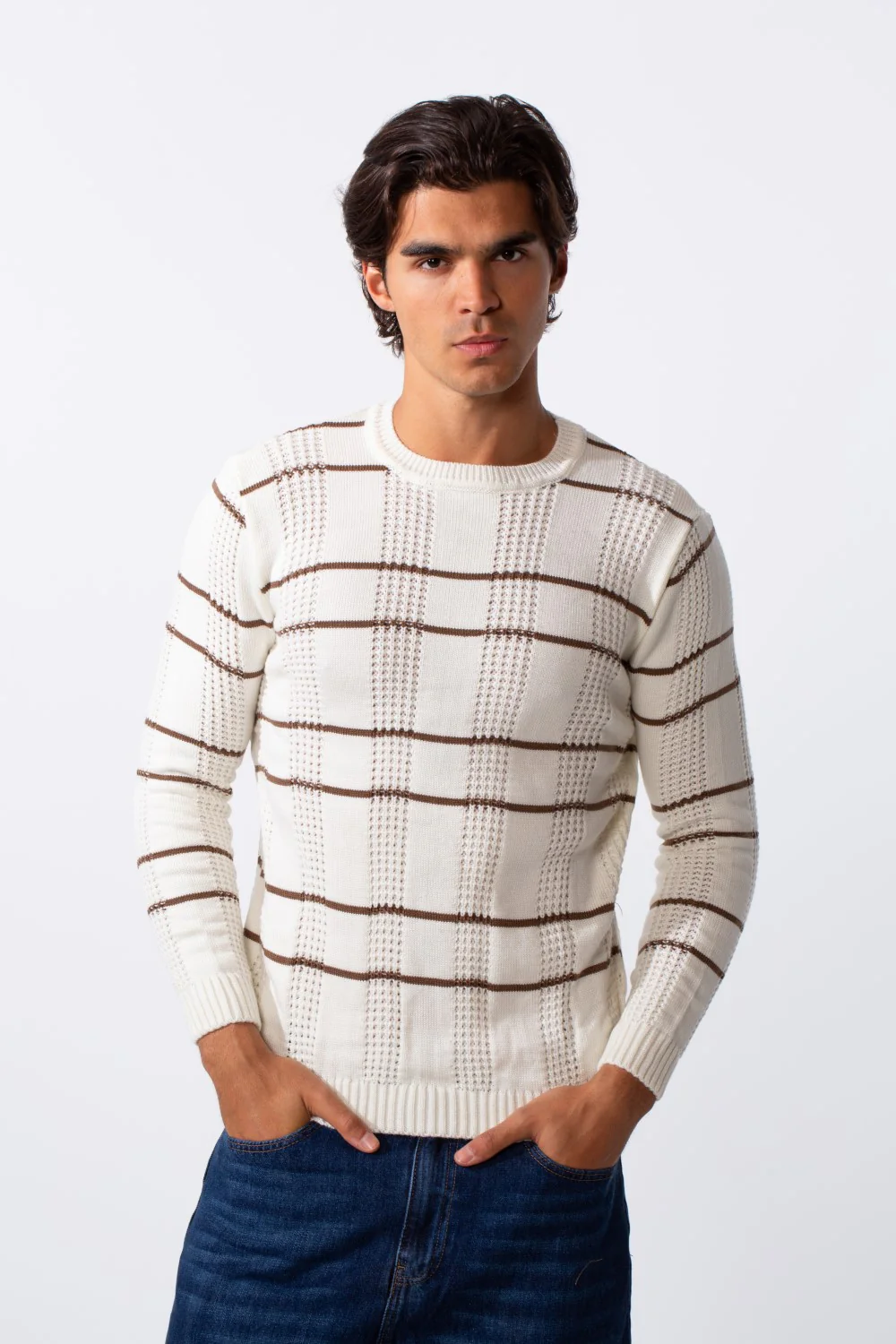 Men's Striped Slim Fit Breathable Material Pullover - Image 5