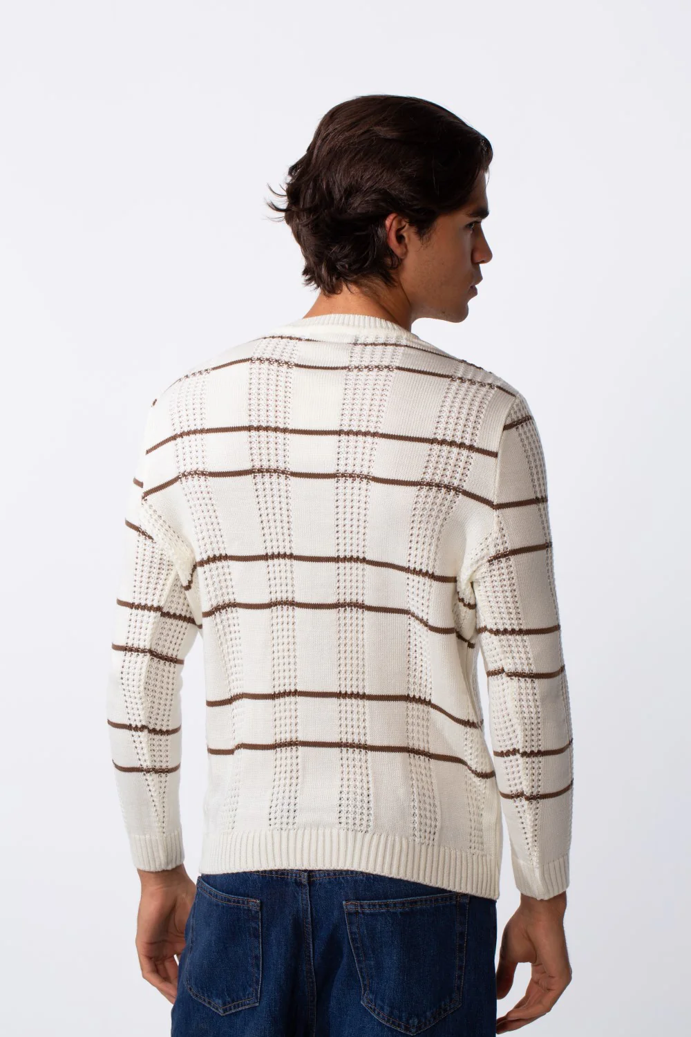 Men's Striped Slim Fit Breathable Material Pullover - Image 6