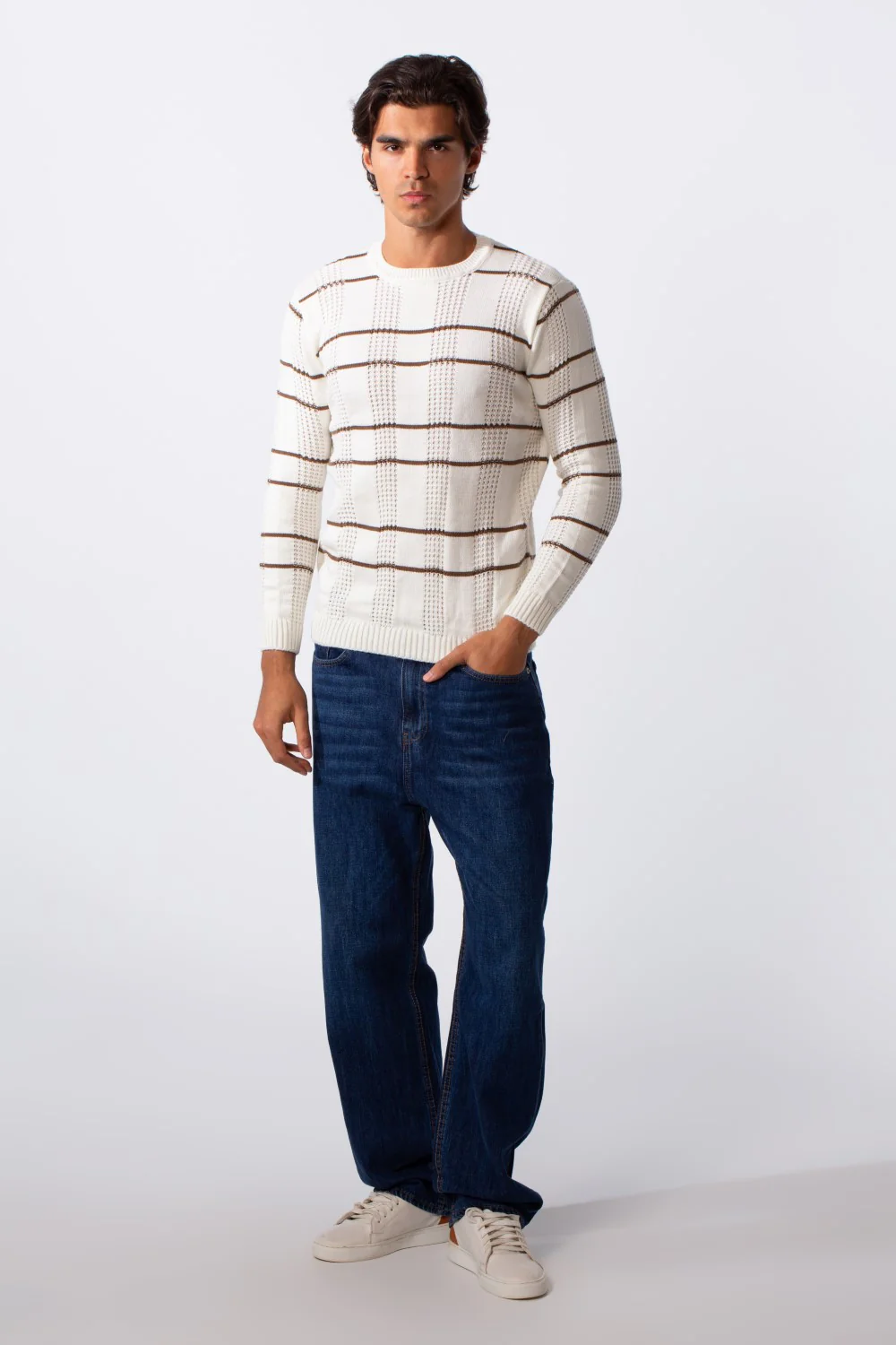 Men's Striped Slim Fit Breathable Material Pullover - Image 7