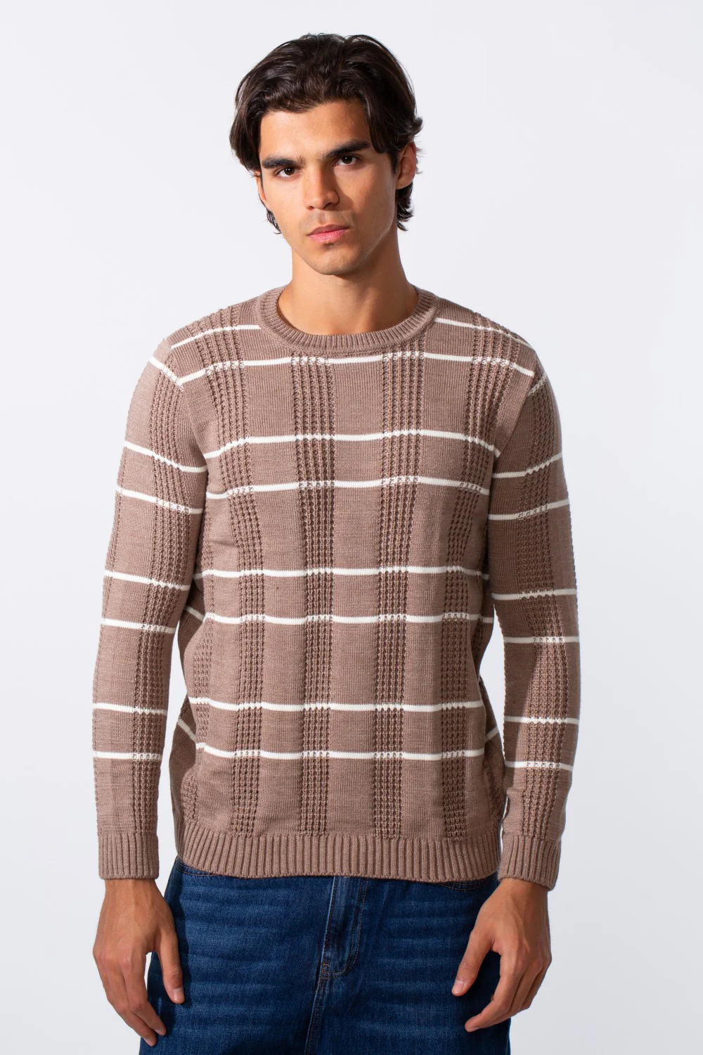 Men's Striped Slim Fit Breathable Material Pullover - Image 9