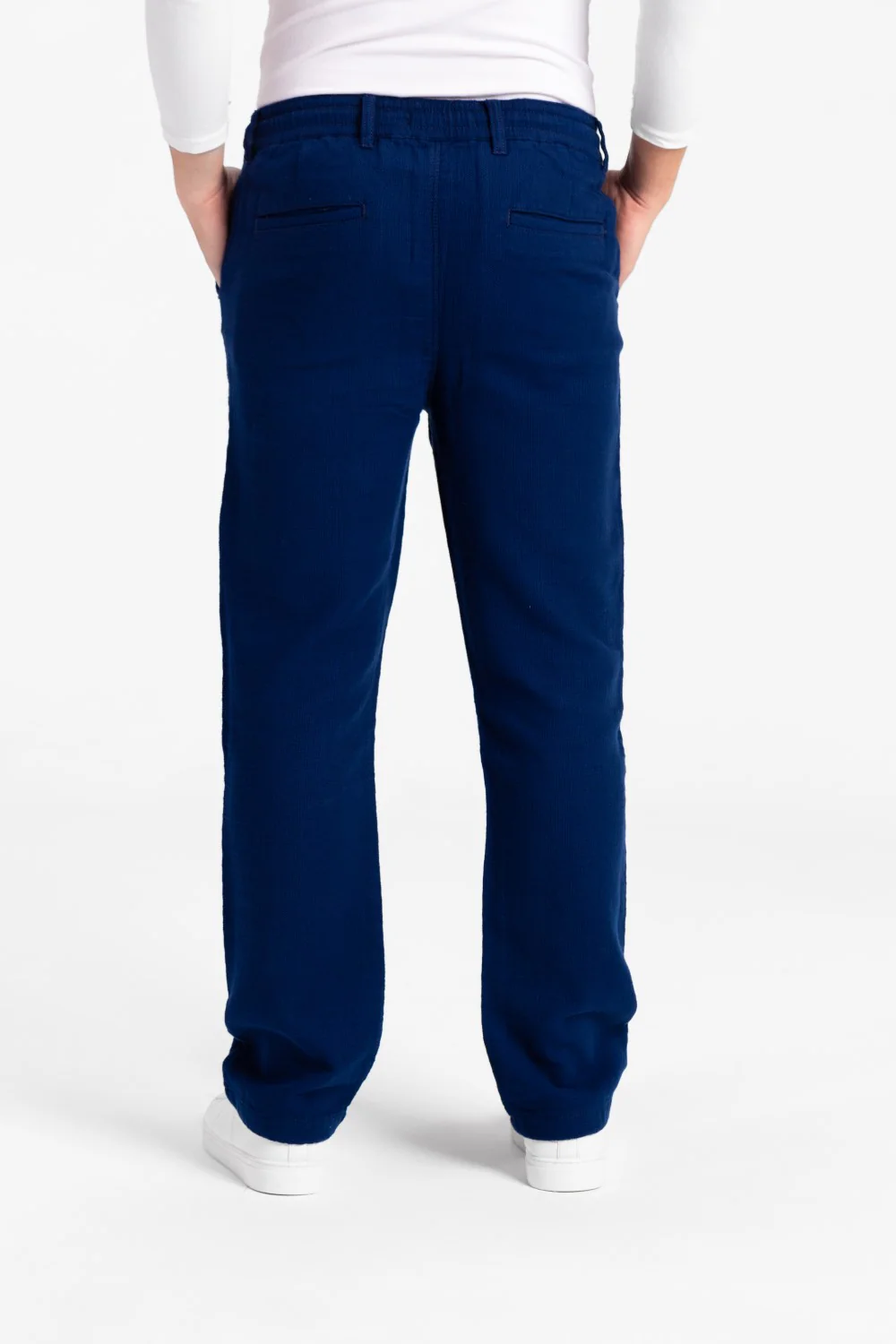 Men's Stylish Drawstring Waist Linen Pants With Pockets - Image 14