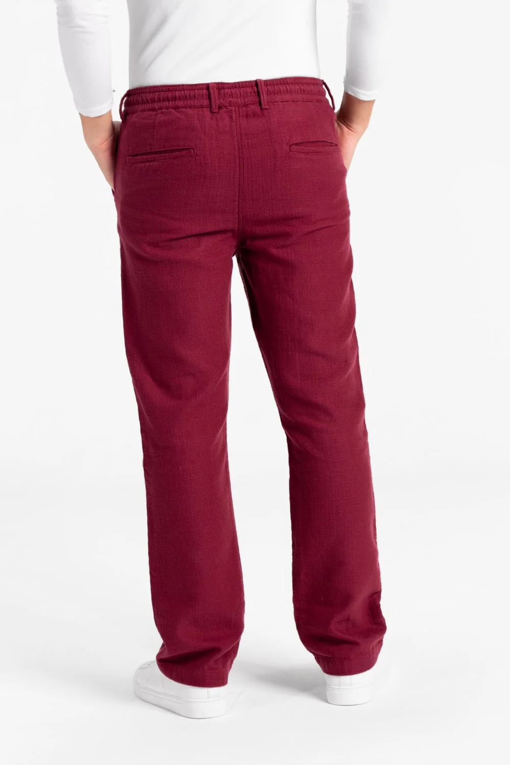 Men's Stylish Drawstring Waist Linen Pants With Pockets - Image 26