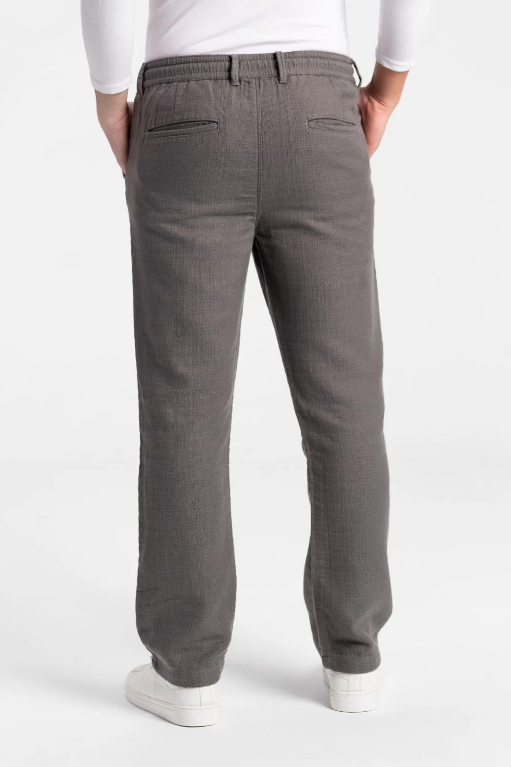 Men's Stylish Drawstring Waist Linen Pants With Pockets - Image 6