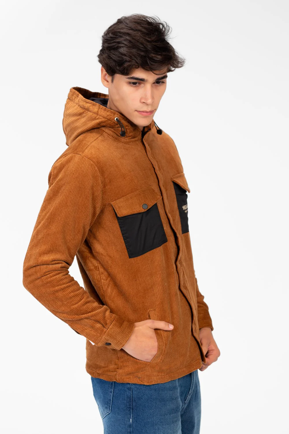 Men's Suede Hood Jacket With Front Pockets - Image 11
