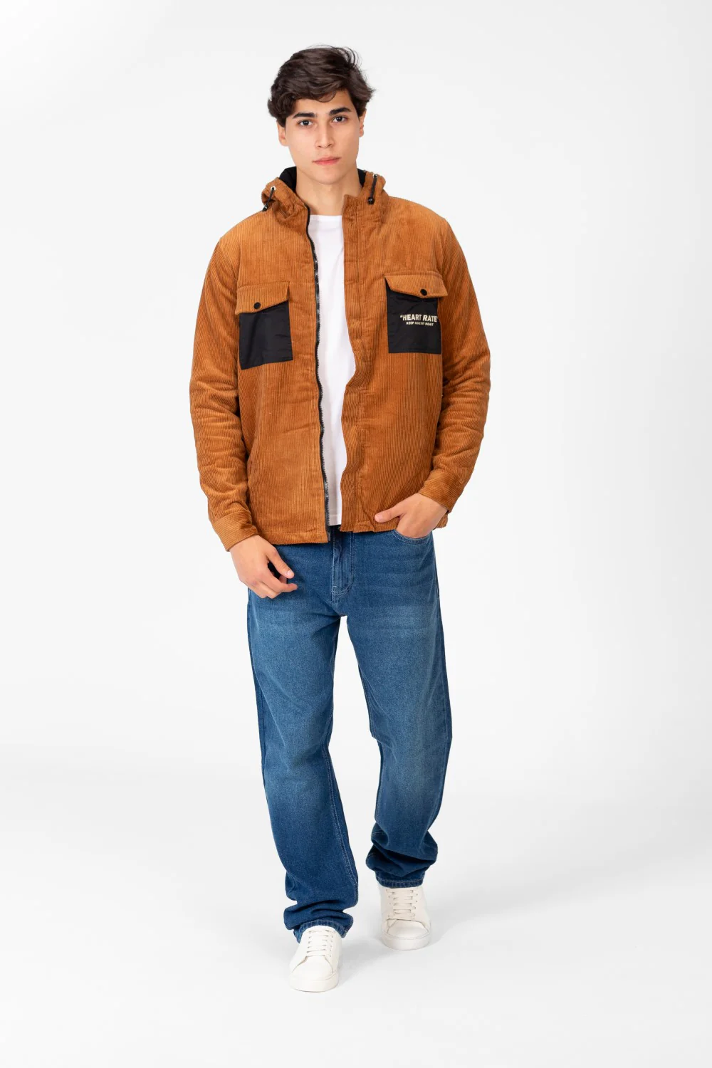 Men's Suede Hood Jacket With Front Pockets - Image 12