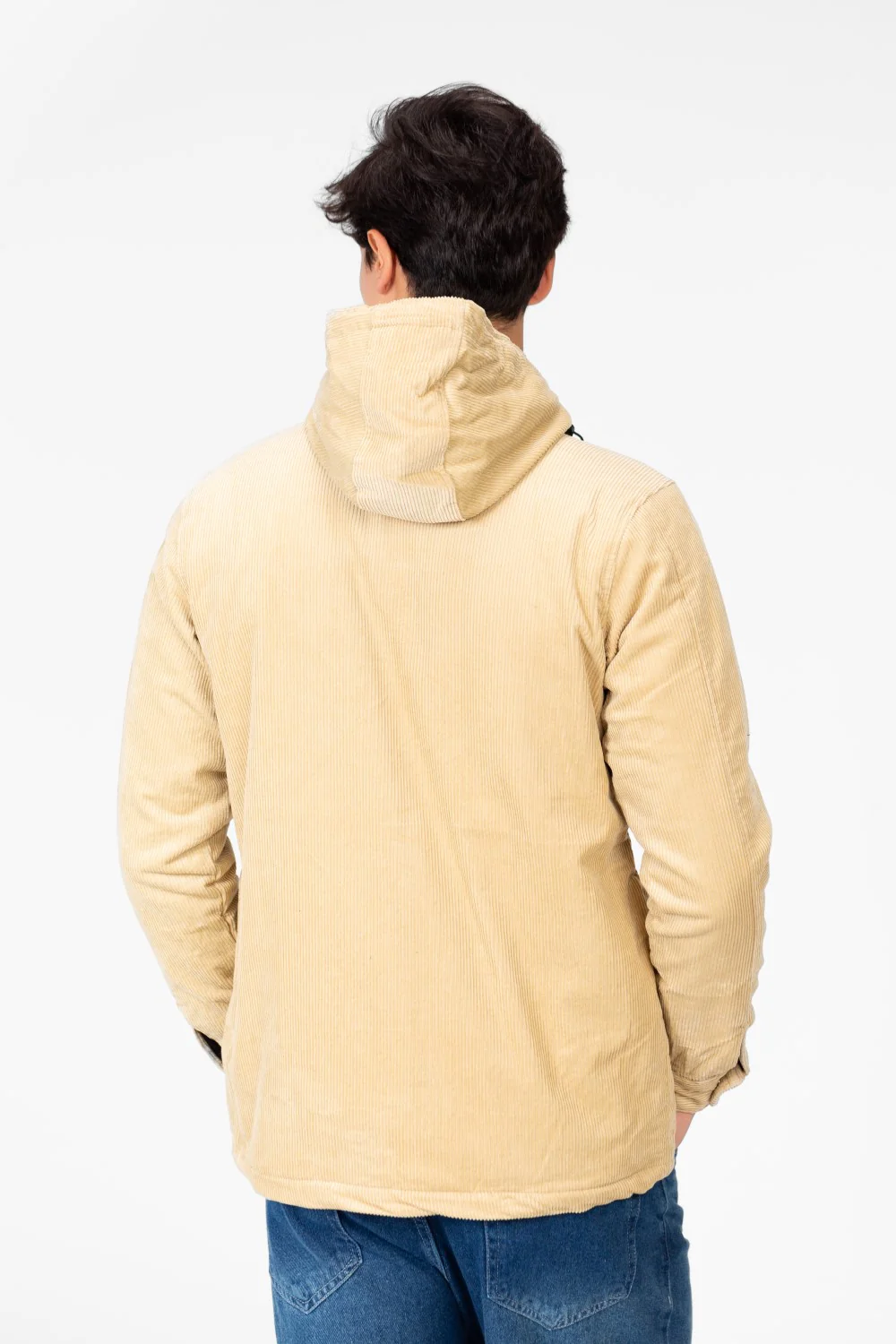 Men's Suede Hood Jacket With Front Pockets - Image 2