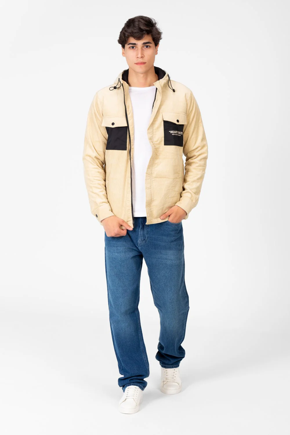 Men's Suede Hood Jacket With Front Pockets - Image 4