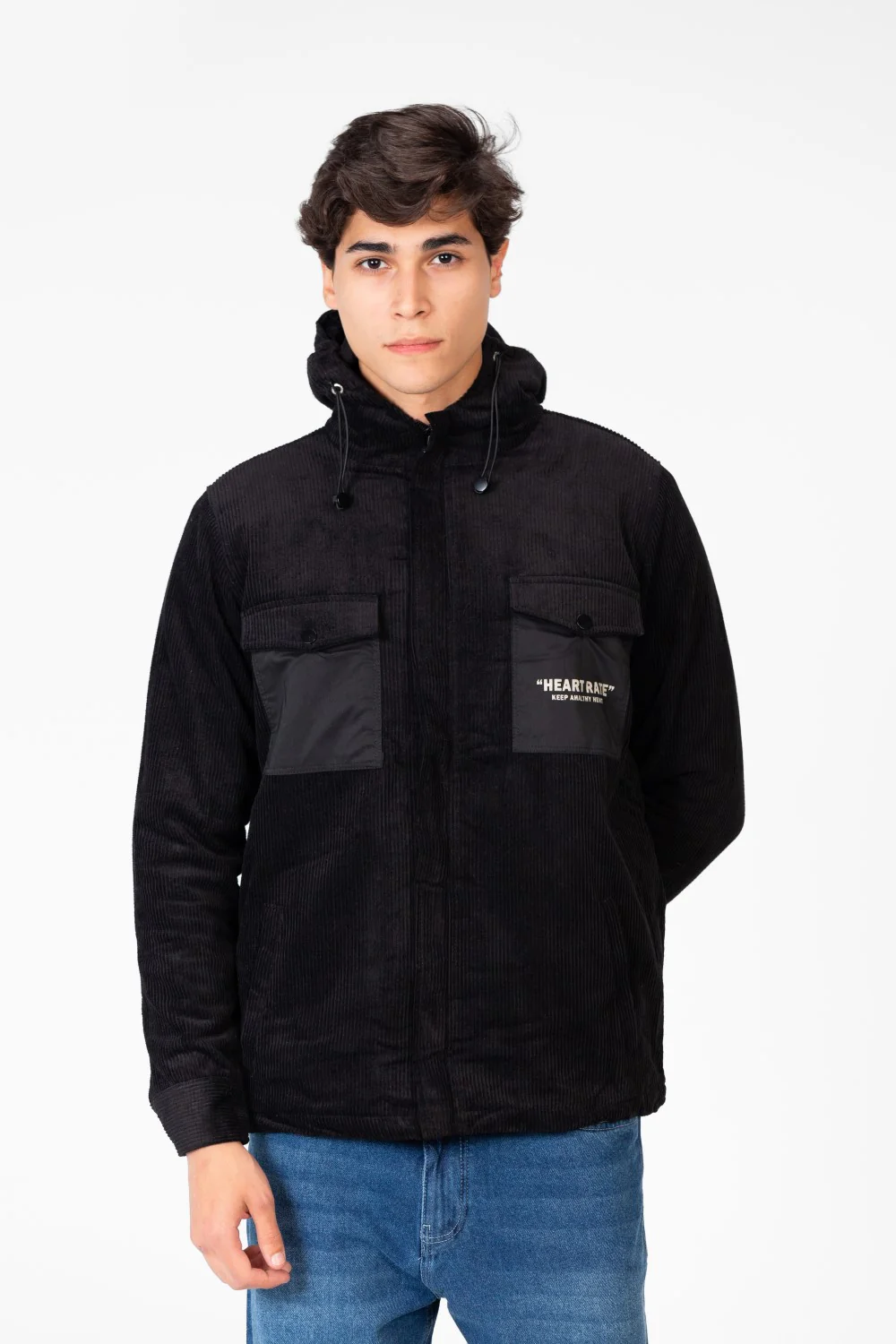 Men's Suede Hood Jacket With Front Pockets - Image 5