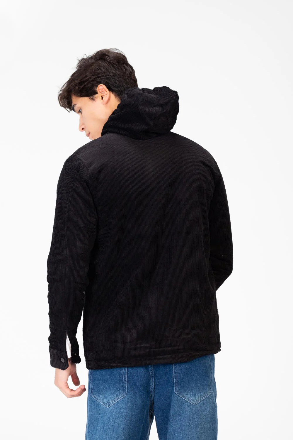 Men's Suede Hood Jacket With Front Pockets - Image 6