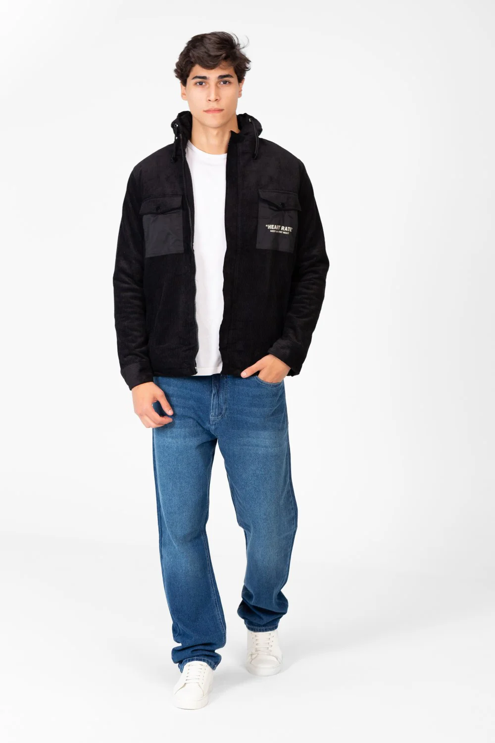 Men's Suede Hood Jacket With Front Pockets - Image 8