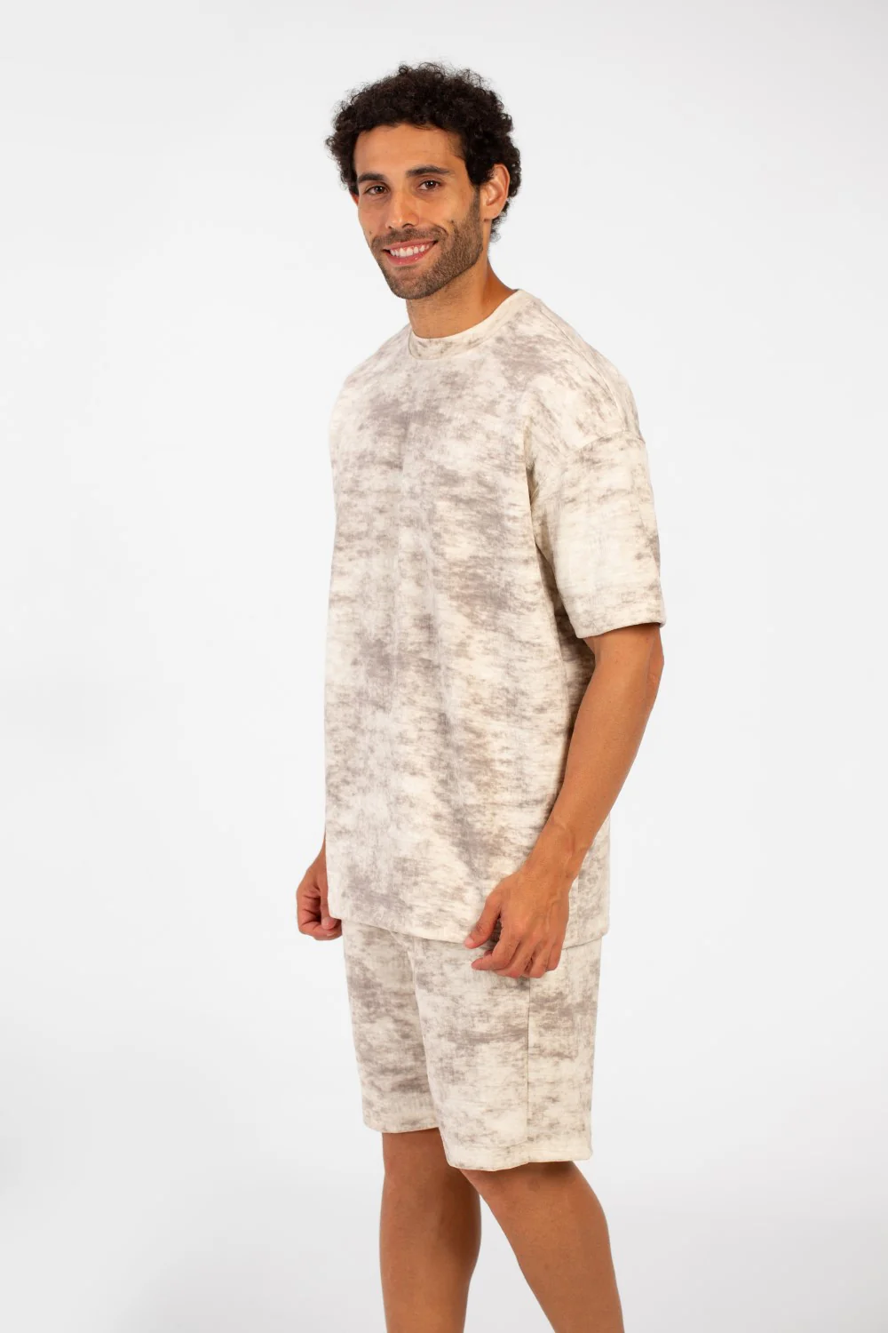 Men's Summer Outfit Set Regular Fit Tie Dye Half Sleeve T-Shirt And Short - Image 3