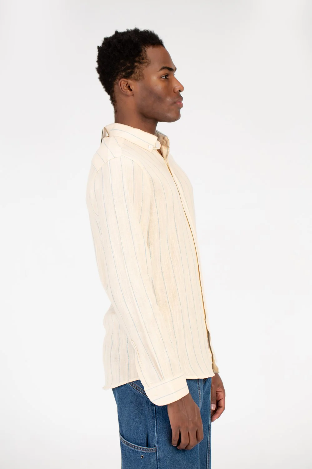Men's Summer Striped Slim Fit Poplin Shirt - Image 7