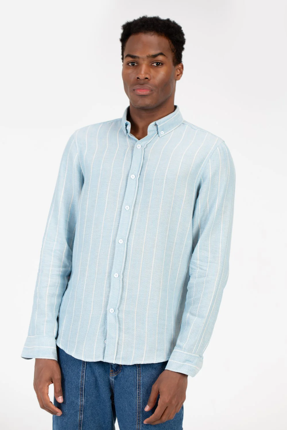 Men's Summer Striped Slim Fit Poplin Shirt - Image 9