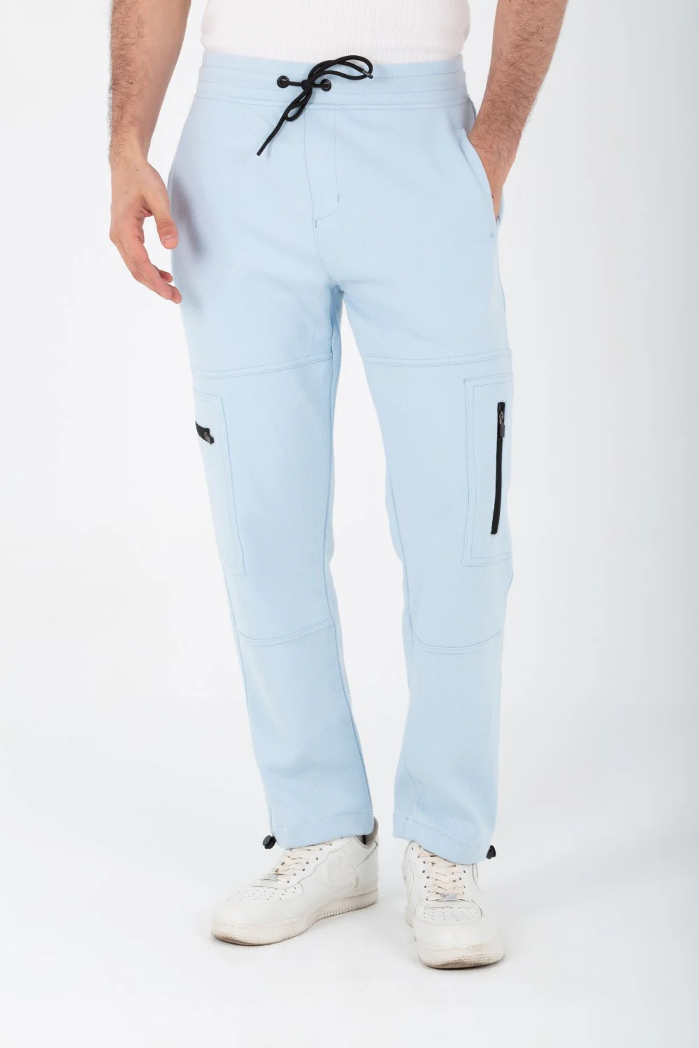 Men's Sweatpants With Modern Side Pockets In Cotton Melton Material - Image 13