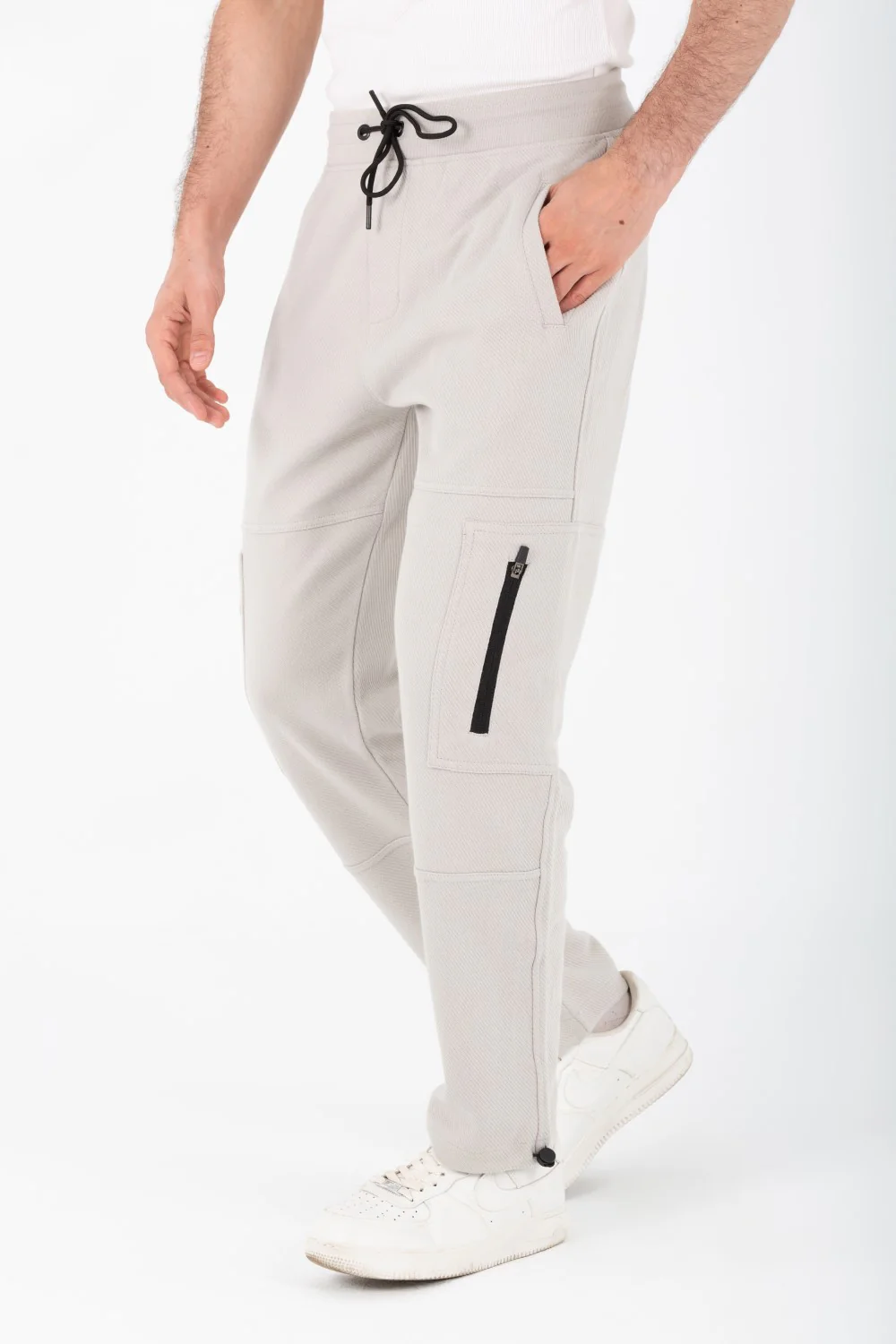 Men's Sweatpants With Modern Side Pockets In Cotton Melton Material - Image 21