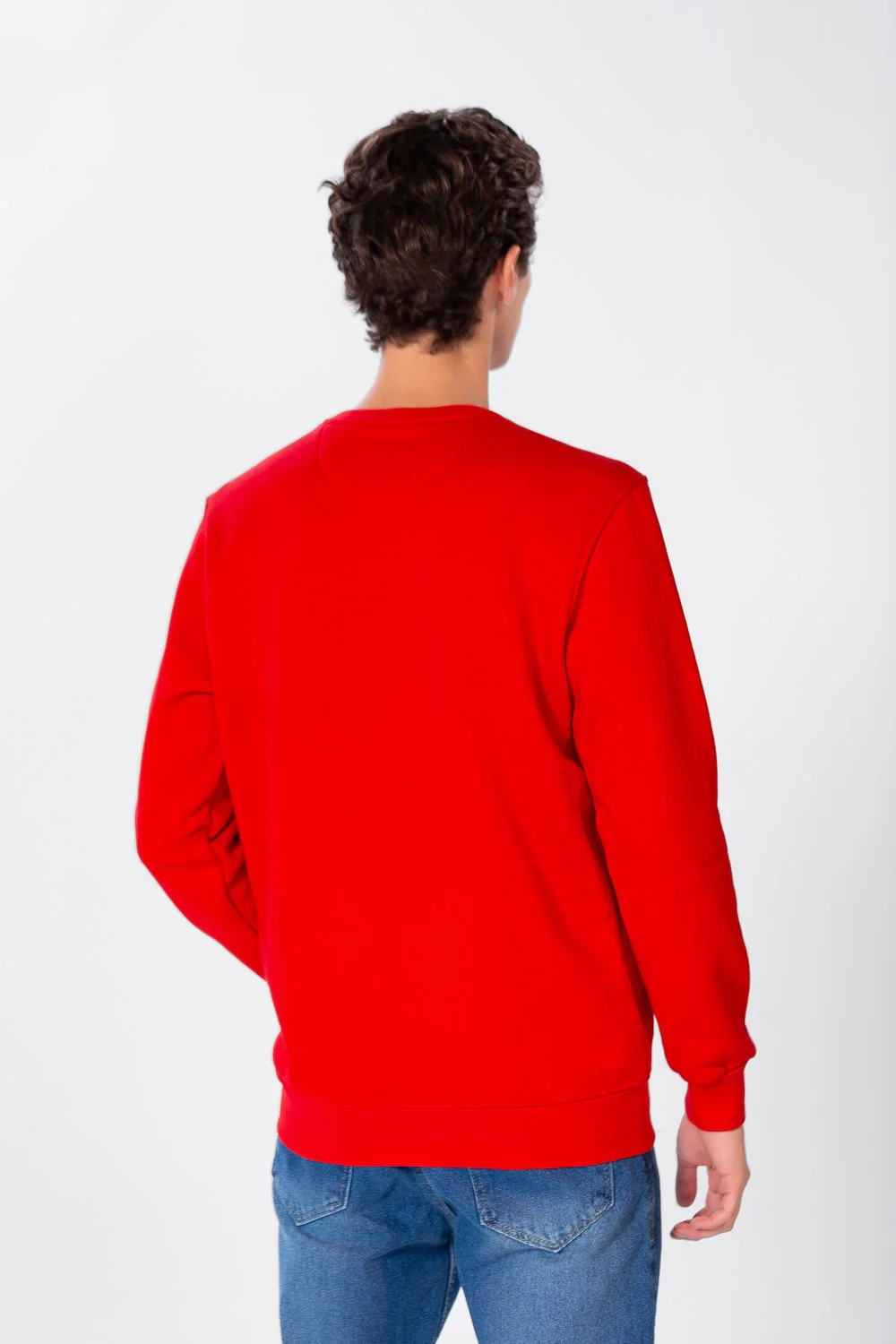 Men's Sweatshirt With Front Print And Round Neck - Image 2