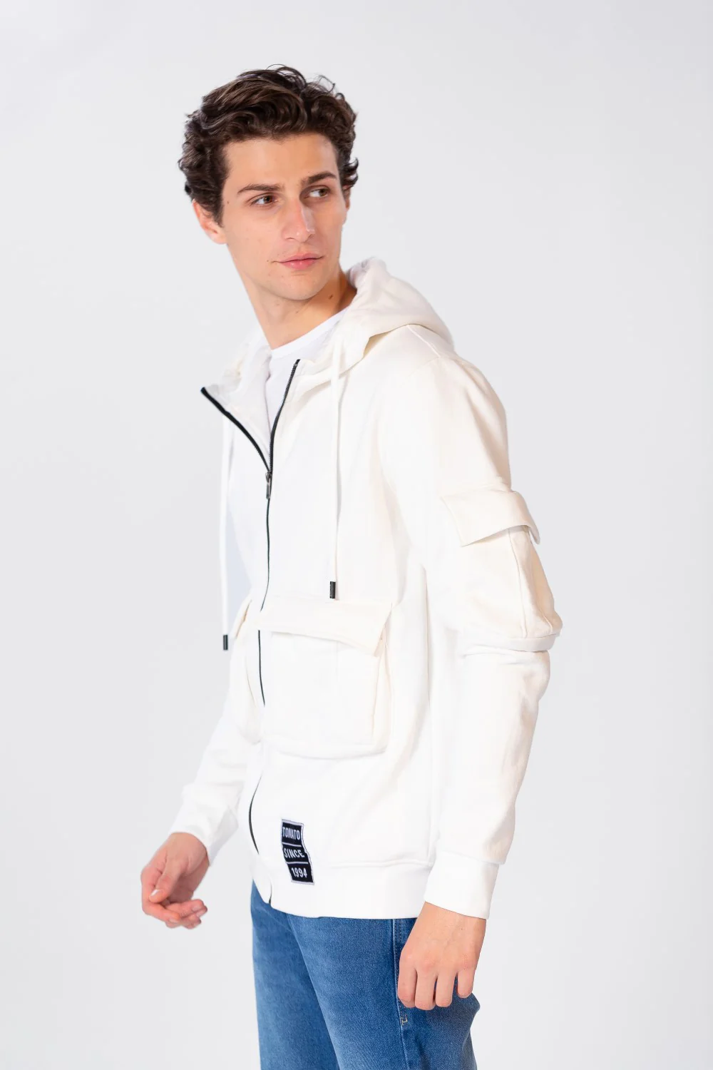 Men's Sweatshirt With Front Zipper And Pockets - Image 11