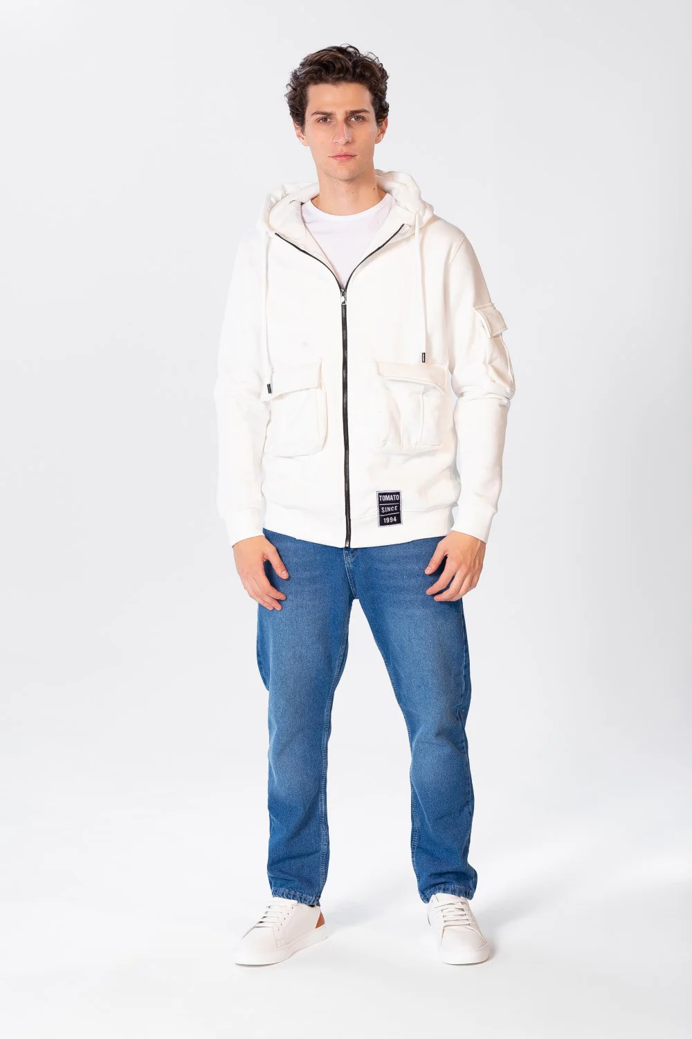 Men's Sweatshirt With Front Zipper And Pockets - Image 12