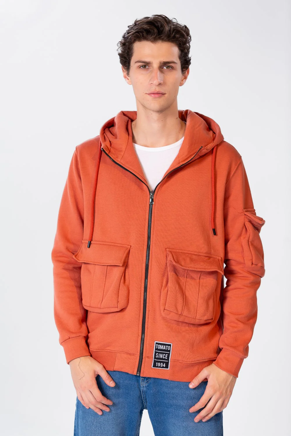 Men's Sweatshirt With Front Zipper And Pockets - Image 5