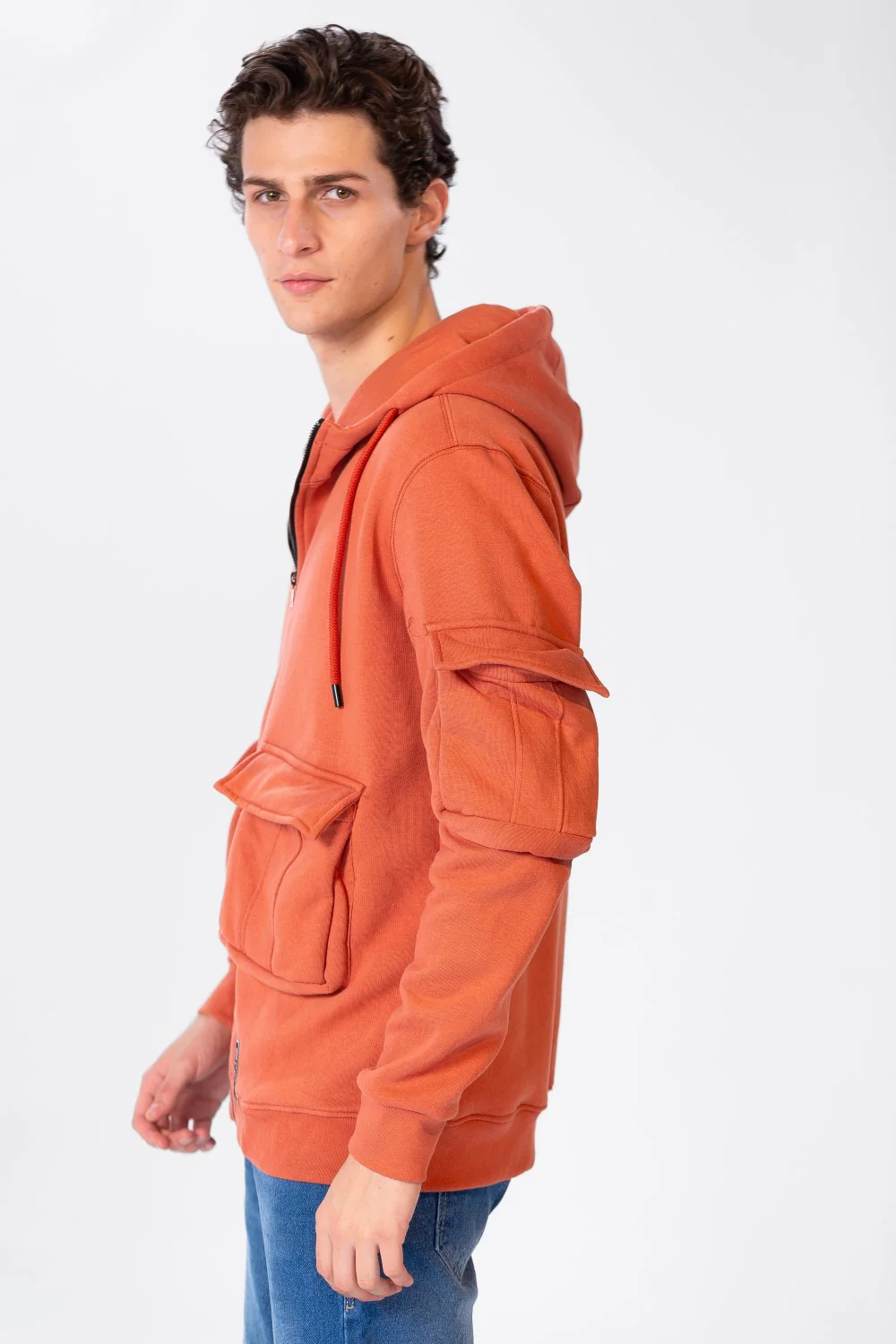 Men's Sweatshirt With Front Zipper And Pockets - Image 7