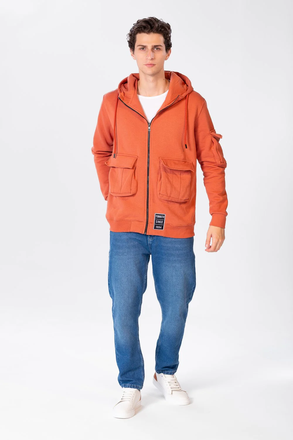 Men's Sweatshirt With Front Zipper And Pockets - Image 8