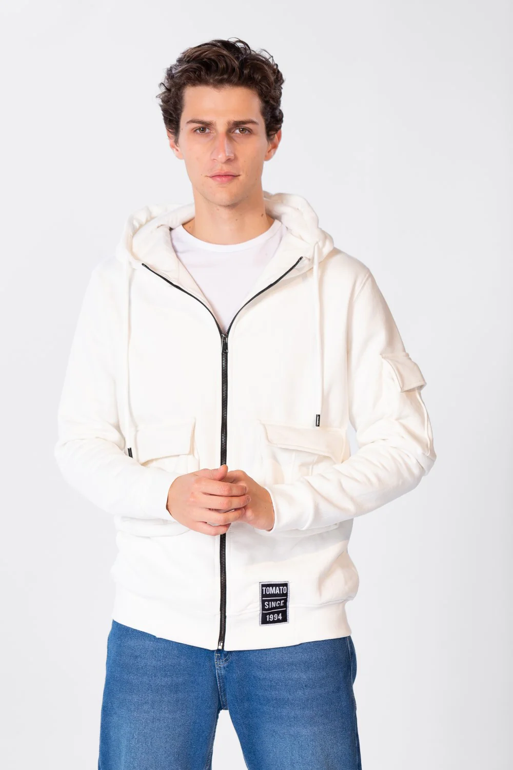 Men's Sweatshirt With Front Zipper And Pockets - Image 9