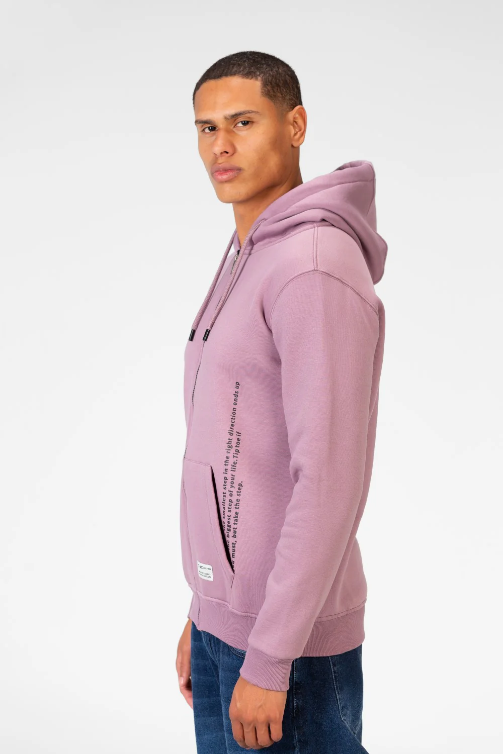 Men's Sweatshirt With Hood And Front Zipper - Image 3