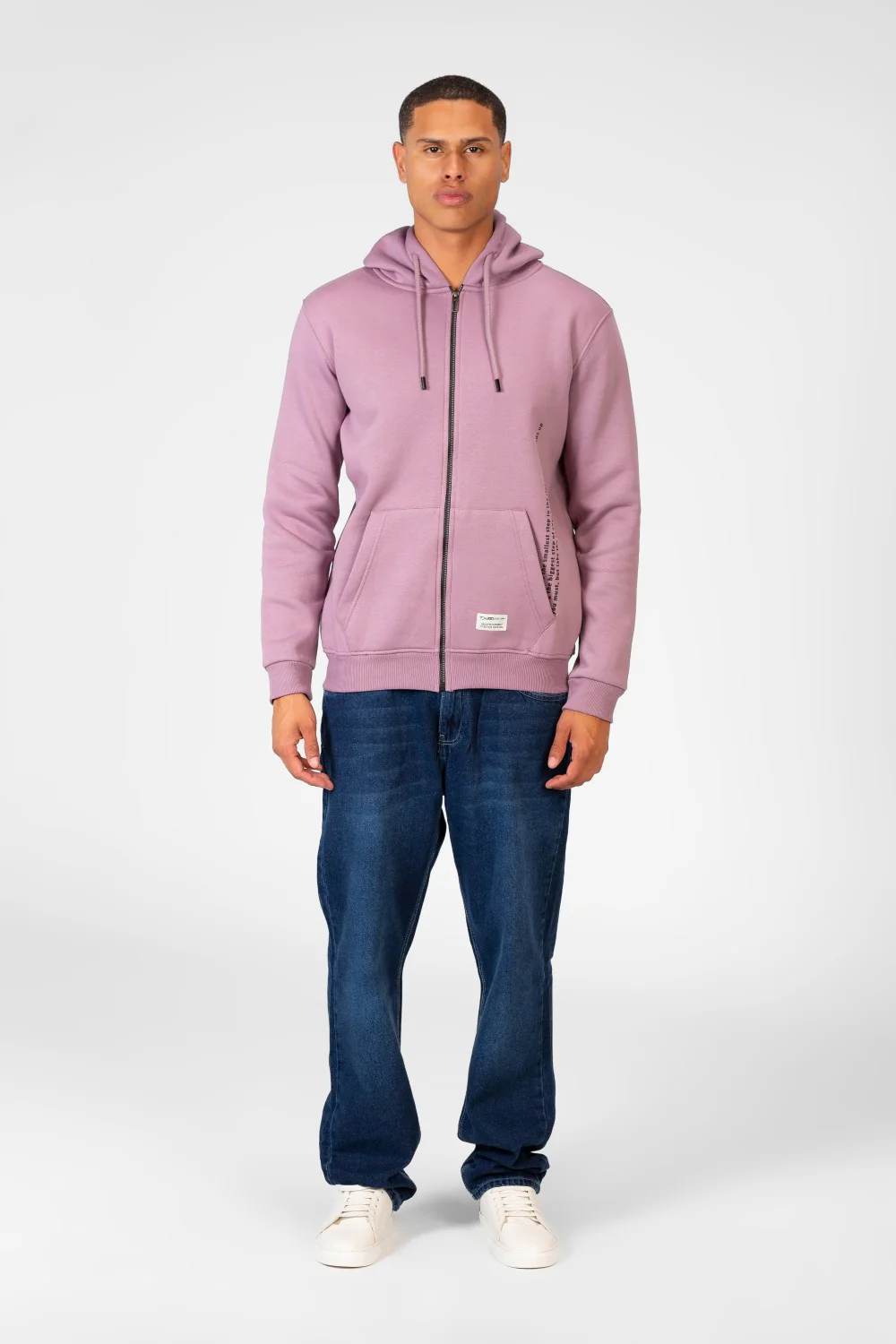 Men's Sweatshirt With Hood And Front Zipper - Image 4