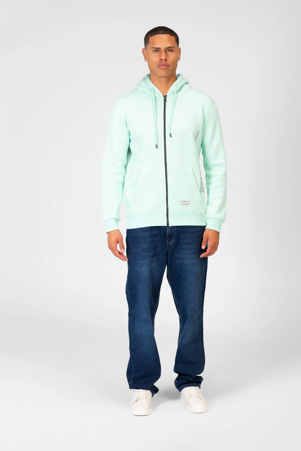 Men's Sweatshirt With Hood And Front Zipper - Image 8