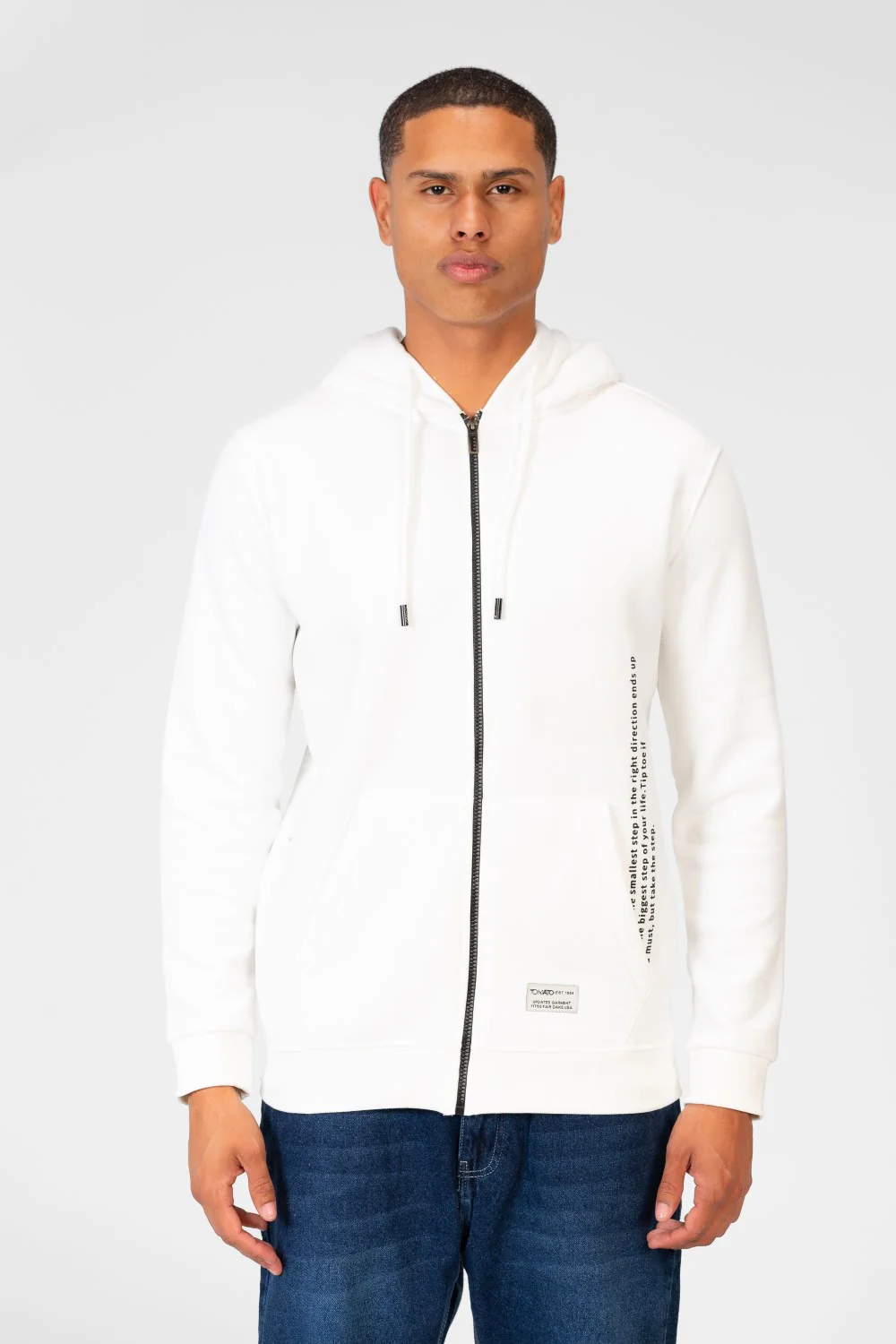 Men's Sweatshirt With Hood And Front Zipper - Image 9