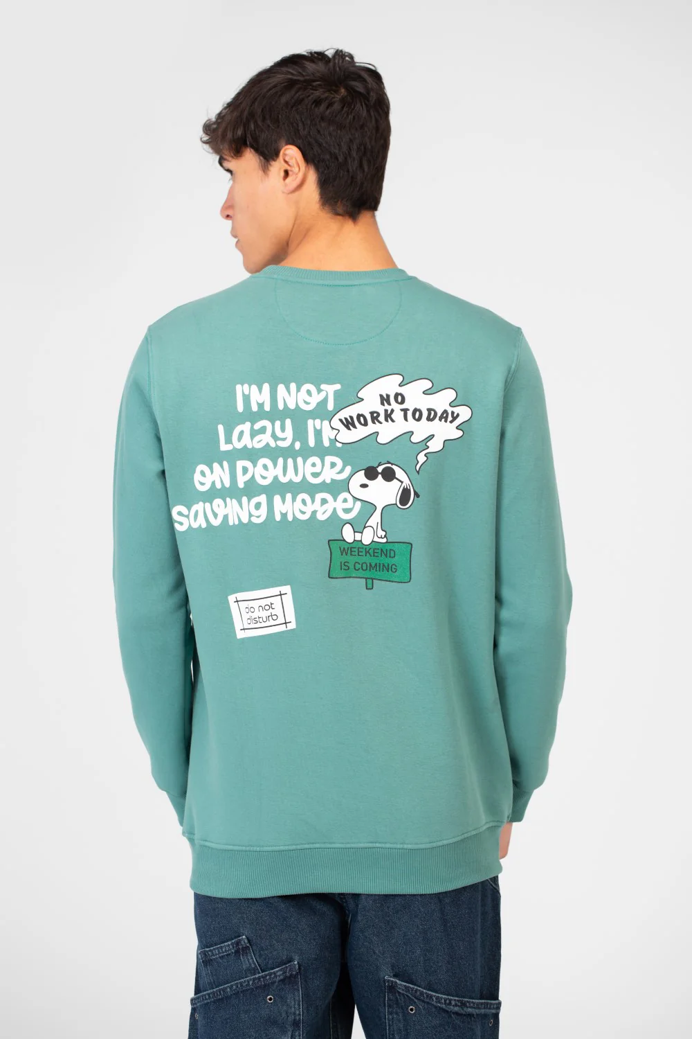 Men's Sweatshirt With Round Neck And Back Print - Image 10