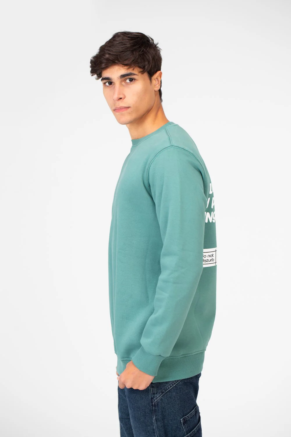 Men's Sweatshirt With Round Neck And Back Print - Image 11