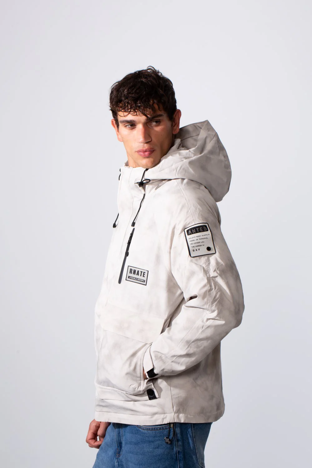 Men's Textured Fabric Waterproof Tomato Hooded Jacket - Image 8