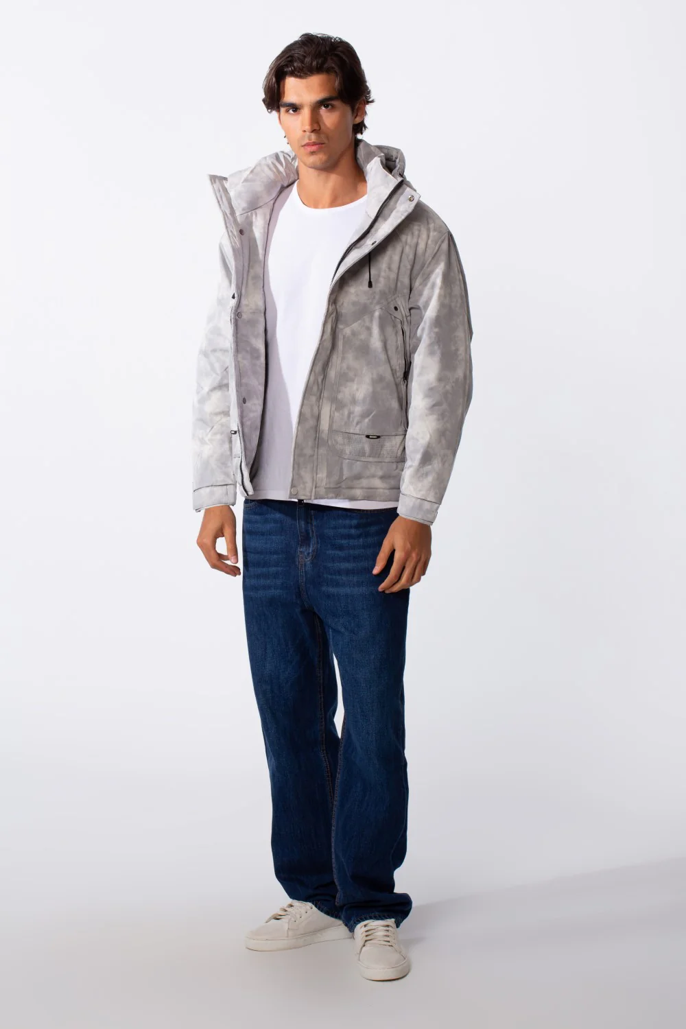 Men's Tie Dye Full Zipper Hooded Waterproof Jacket - Image 3