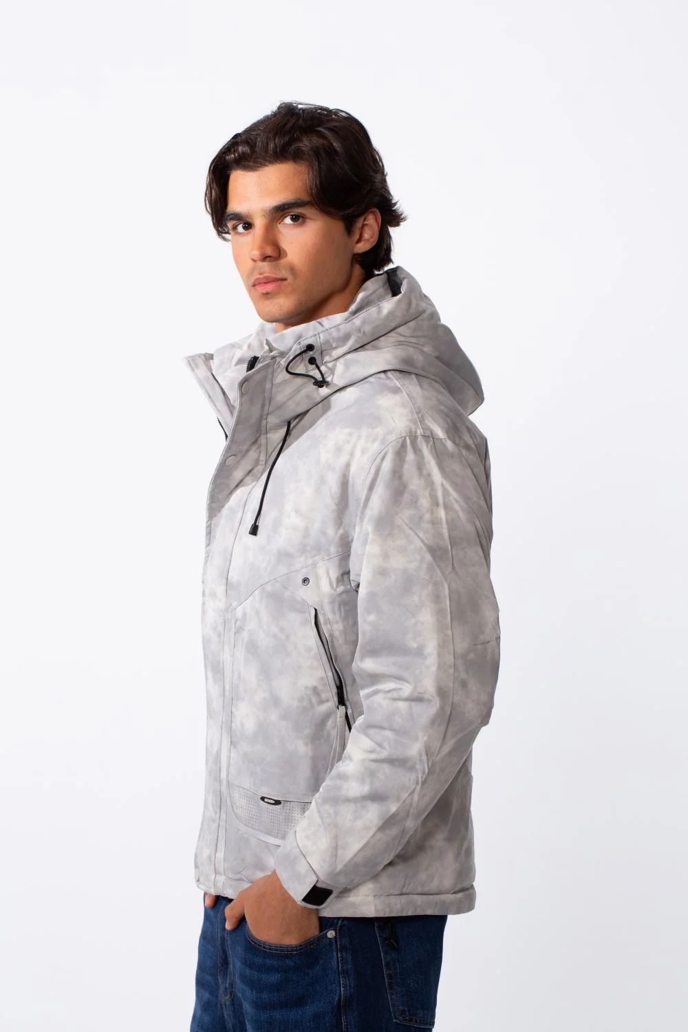 Men's Tie Dye Full Zipper Hooded Waterproof Jacket - Image 4