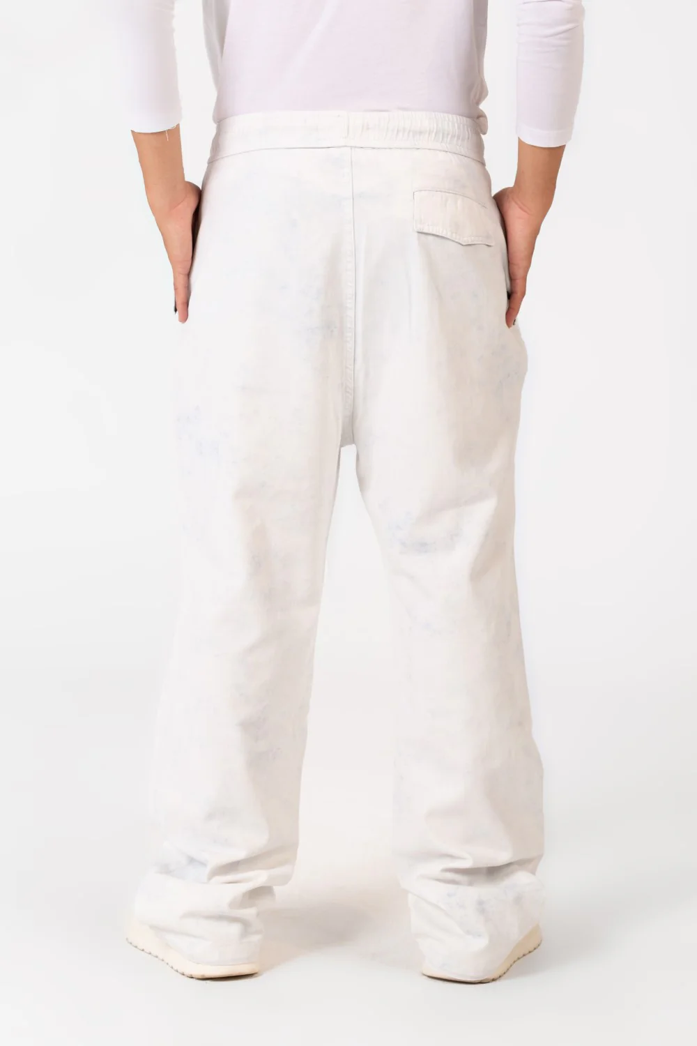 Men's Tie Dye Gabardine Pants With Elastic Waistband And Pockets In Modern Design - Image 14