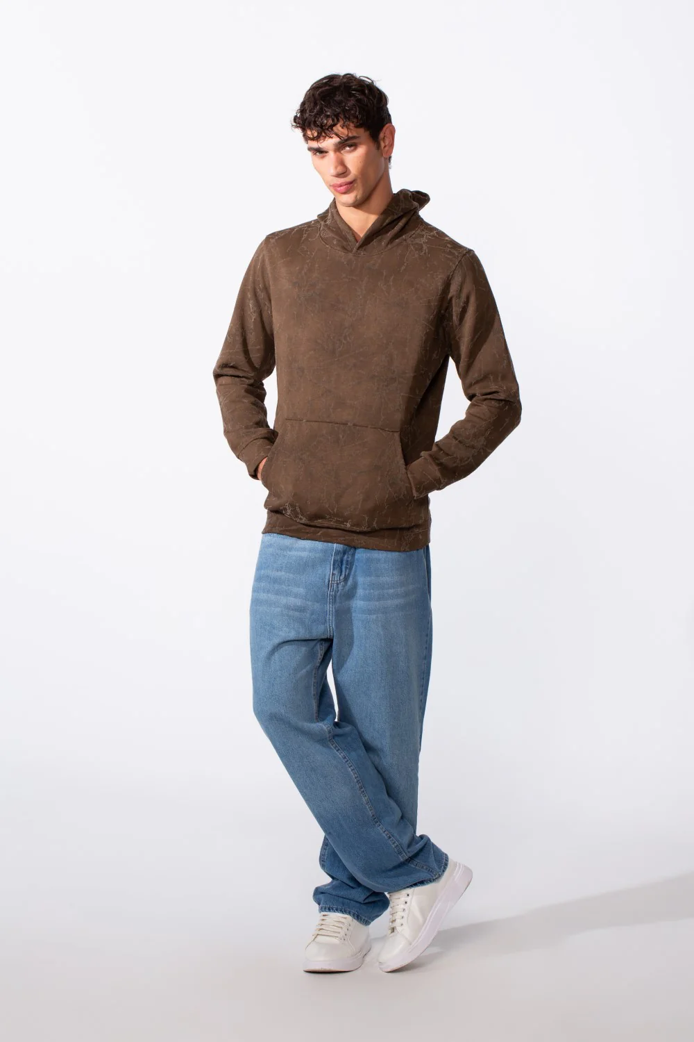 Men's Tie-Dye Long Sleeve Slim Fit Hood Sweatshirt - Image 3