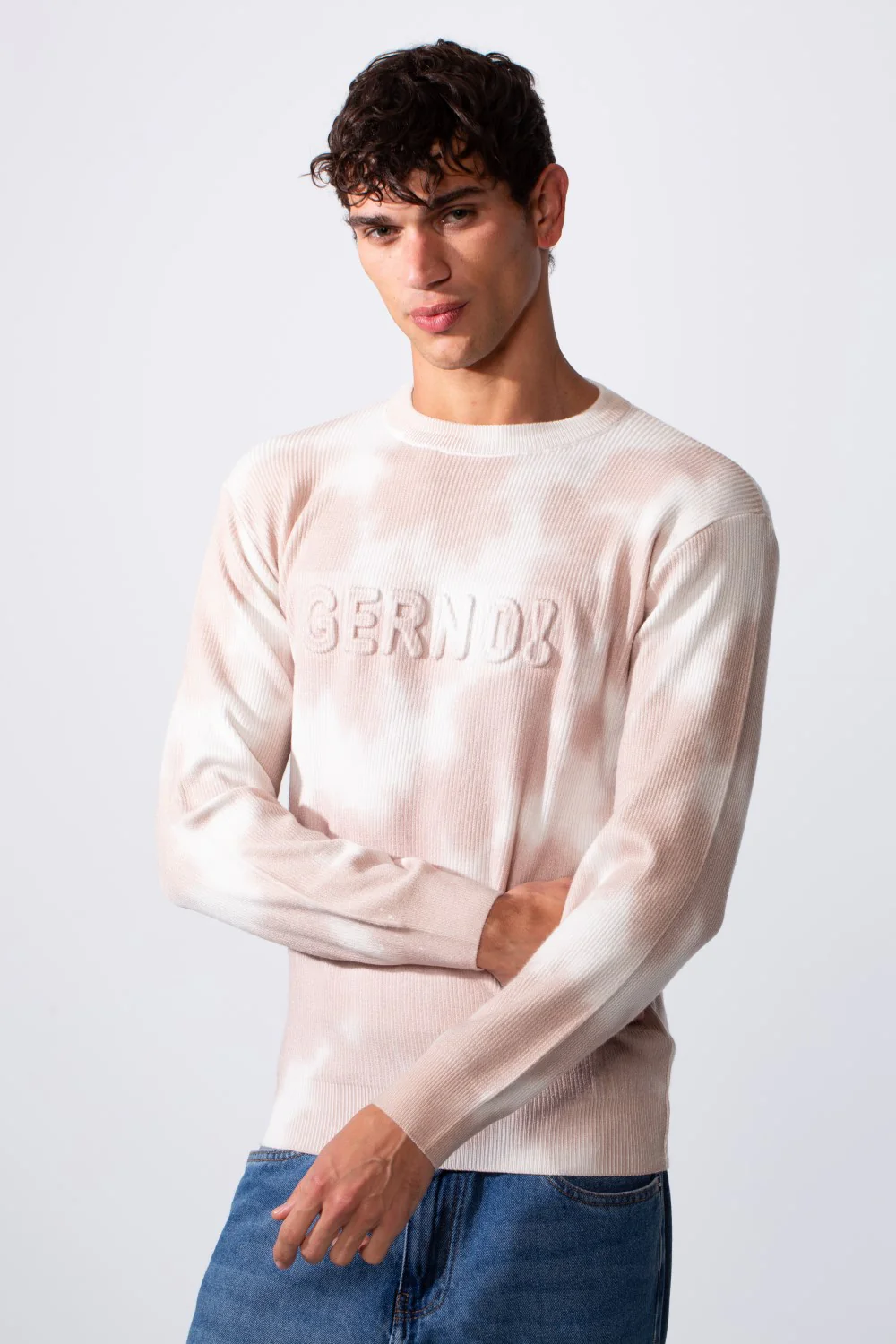 Men's Tie Dye Slim Fit Crew Neck Long Sleeve Sweatshirt