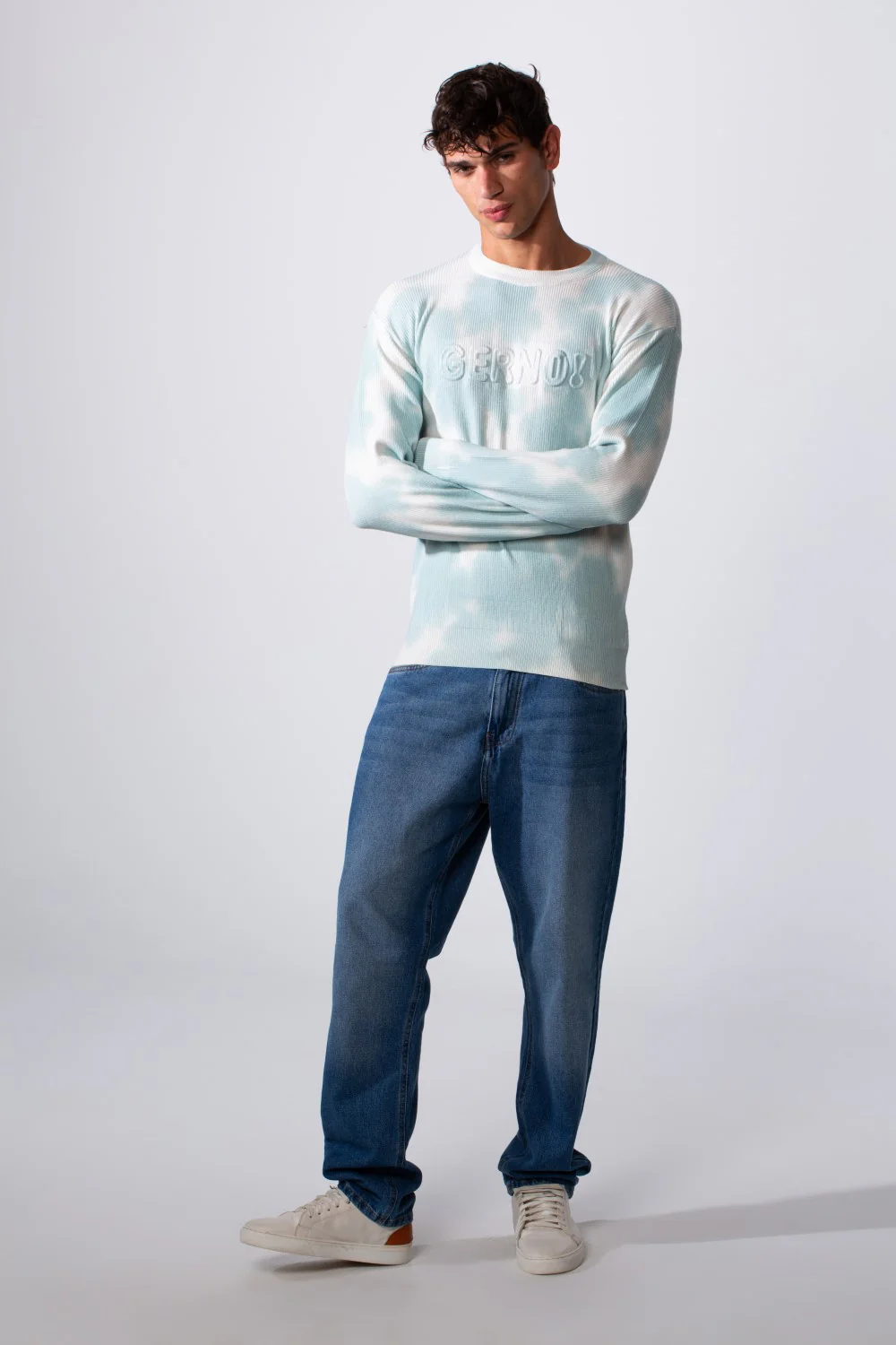 Men's Tie Dye Slim Fit Crew Neck Long Sleeve Sweatshirt - Image 11