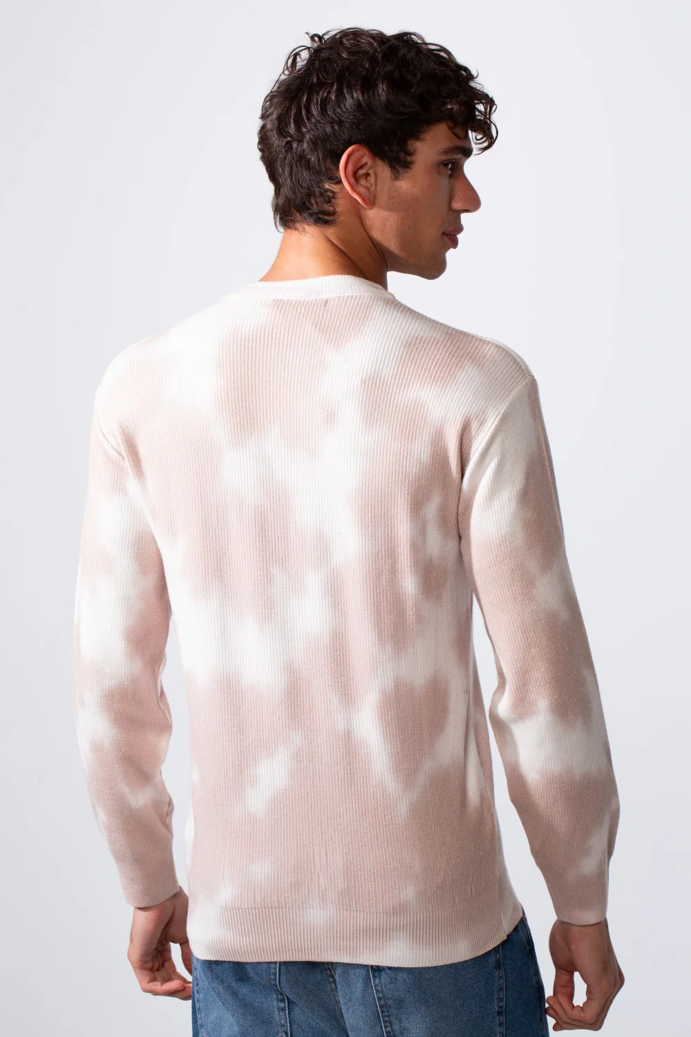 Men's Tie Dye Slim Fit Crew Neck Long Sleeve Sweatshirt - Image 2