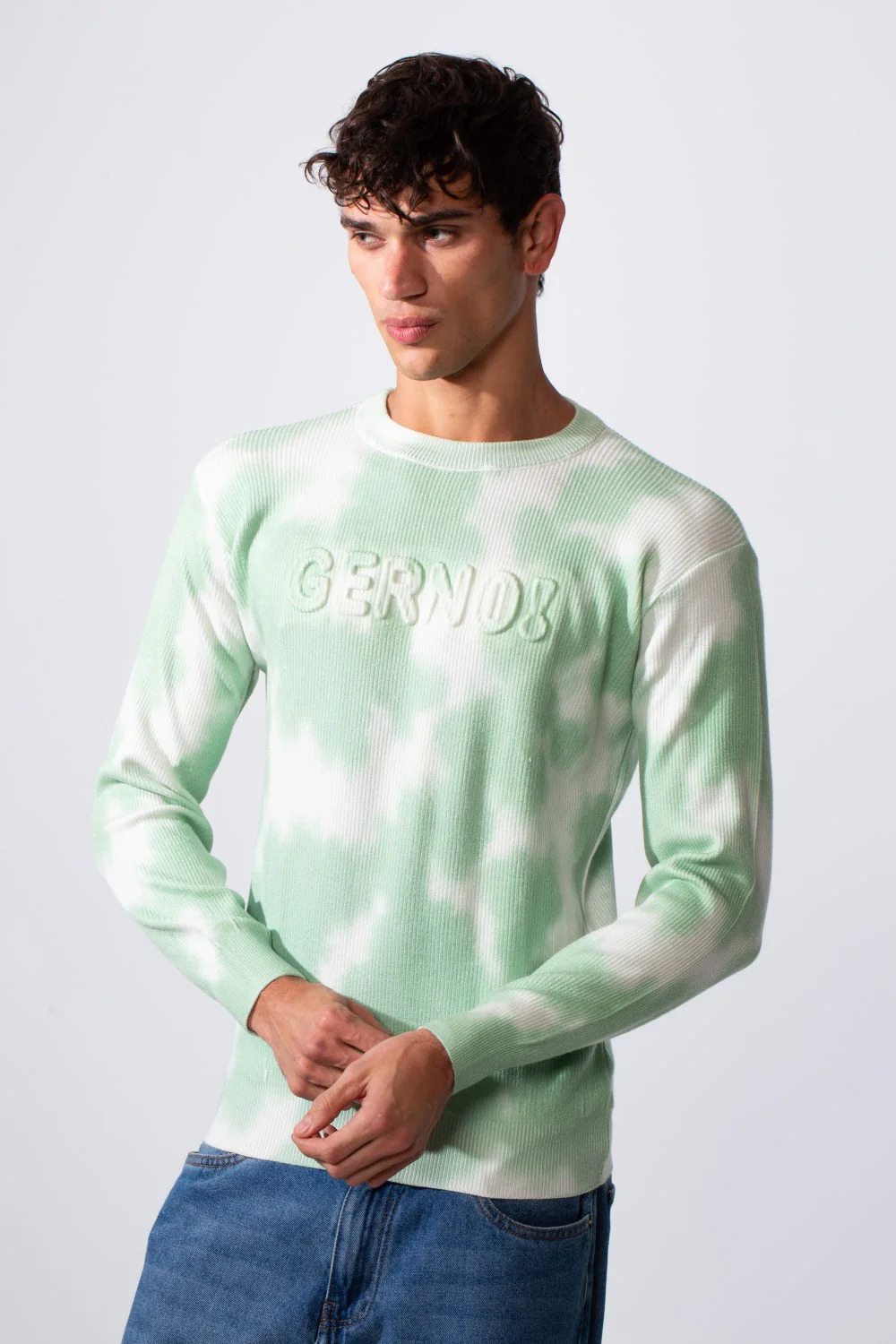 Men's Tie Dye Slim Fit Crew Neck Long Sleeve Sweatshirt - Image 5