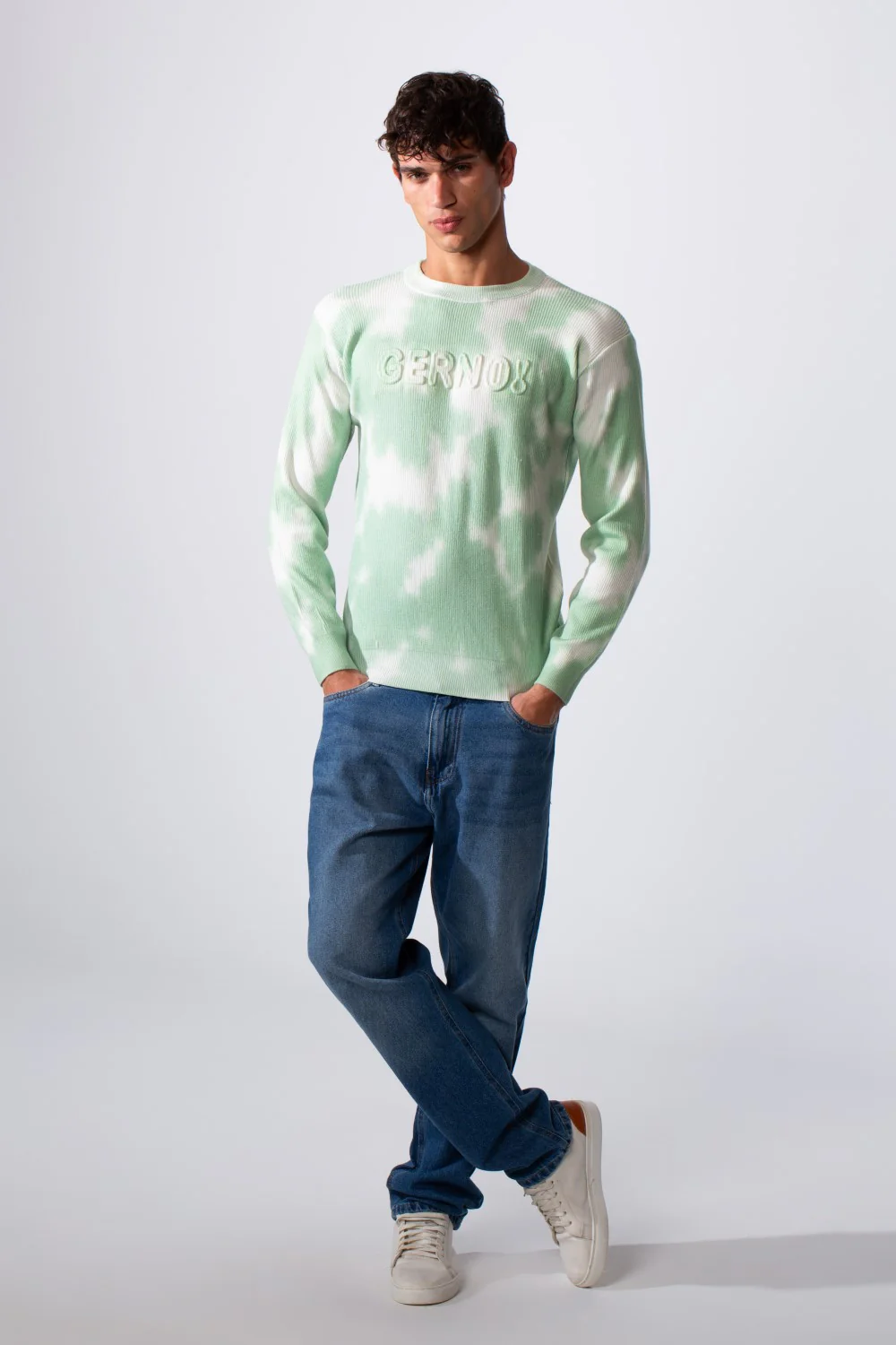 Men's Tie Dye Slim Fit Crew Neck Long Sleeve Sweatshirt - Image 7