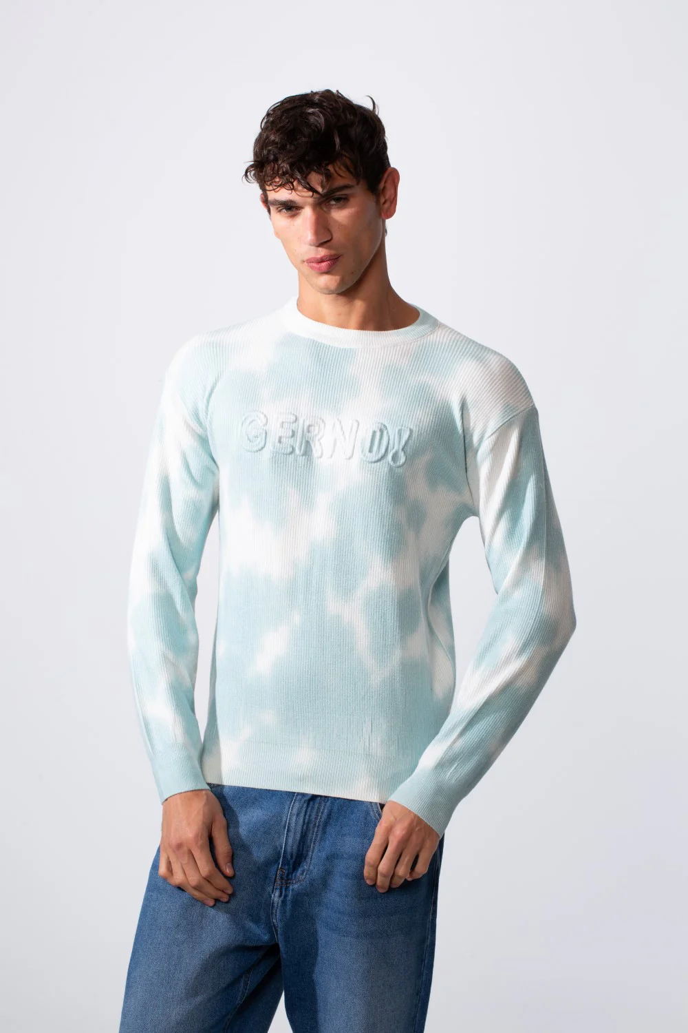 Men's Tie Dye Slim Fit Crew Neck Long Sleeve Sweatshirt - Image 9