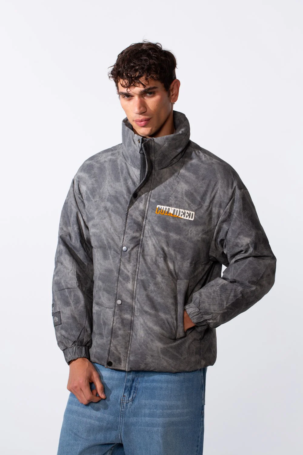 Men's Tie Dye Waterproof Back Text Print Jacket - Image 5