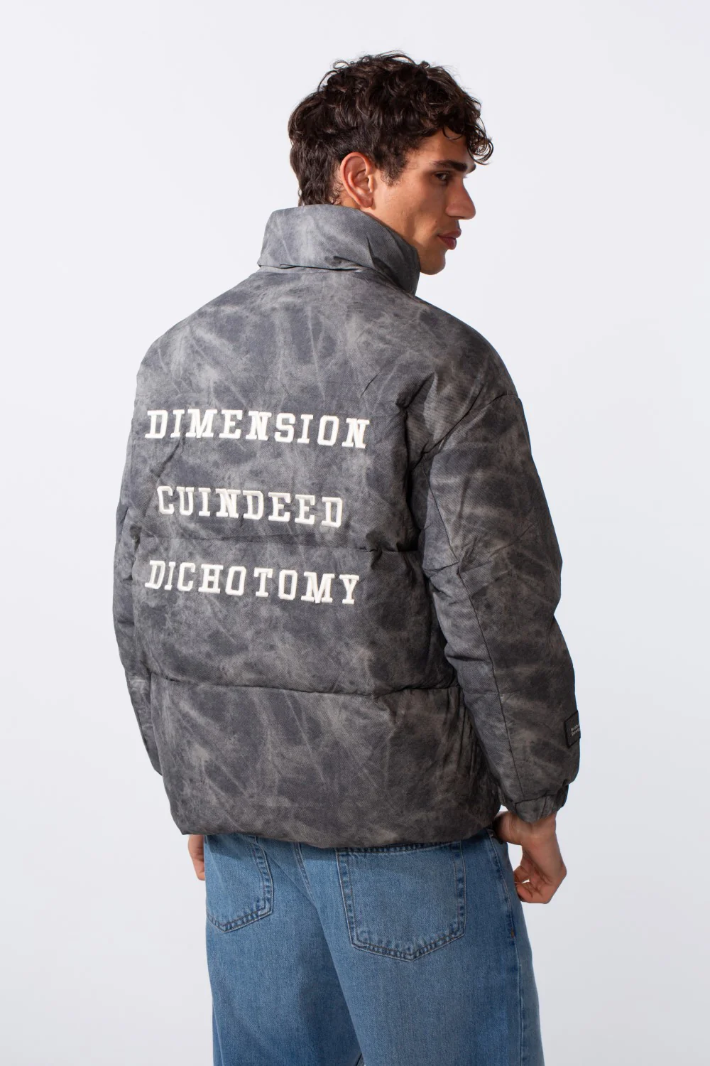 Men's Tie Dye Waterproof Back Text Print Jacket - Image 6