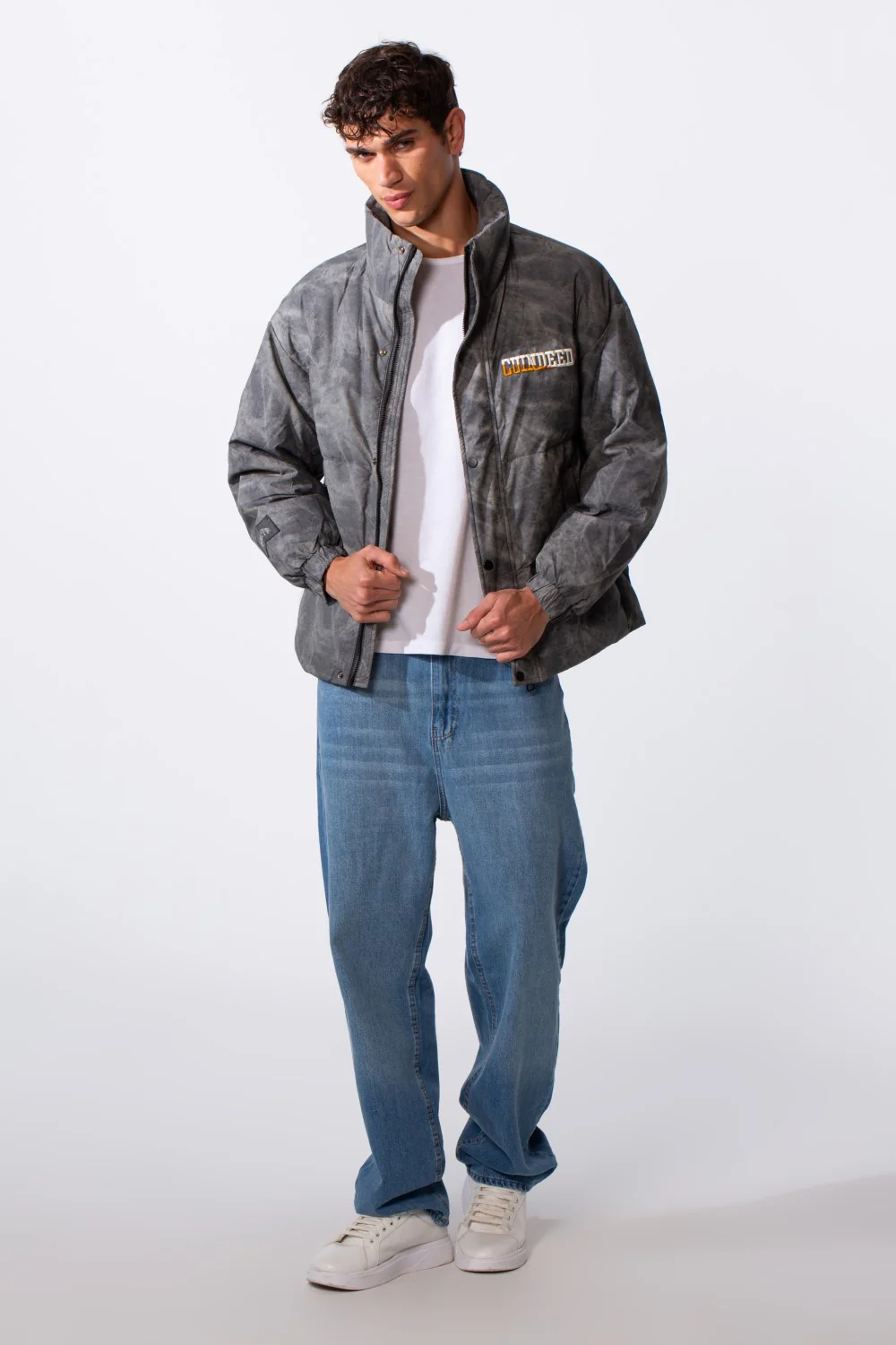 Men's Tie Dye Waterproof Back Text Print Jacket - Image 7