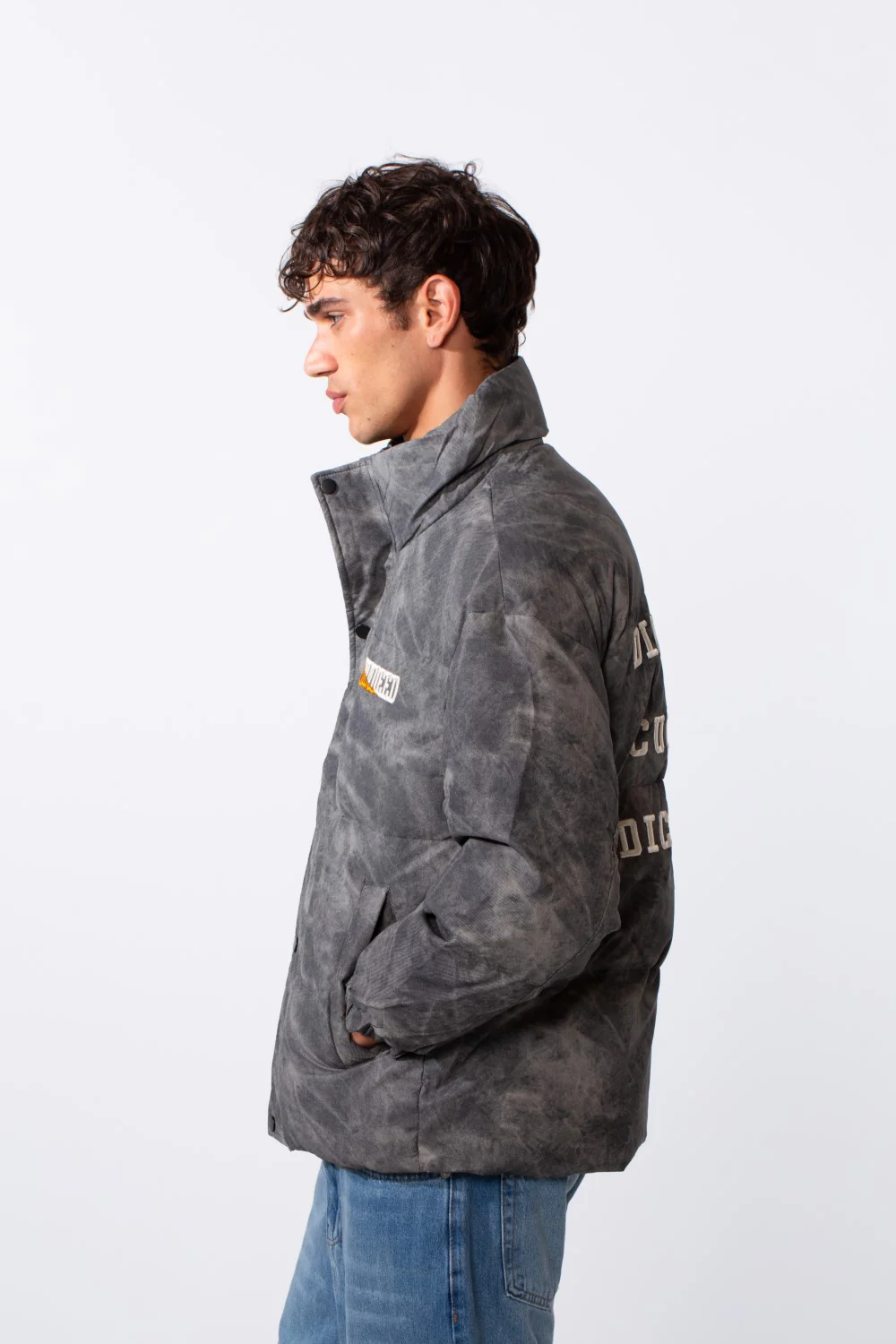 Men's Tie Dye Waterproof Back Text Print Jacket - Image 8