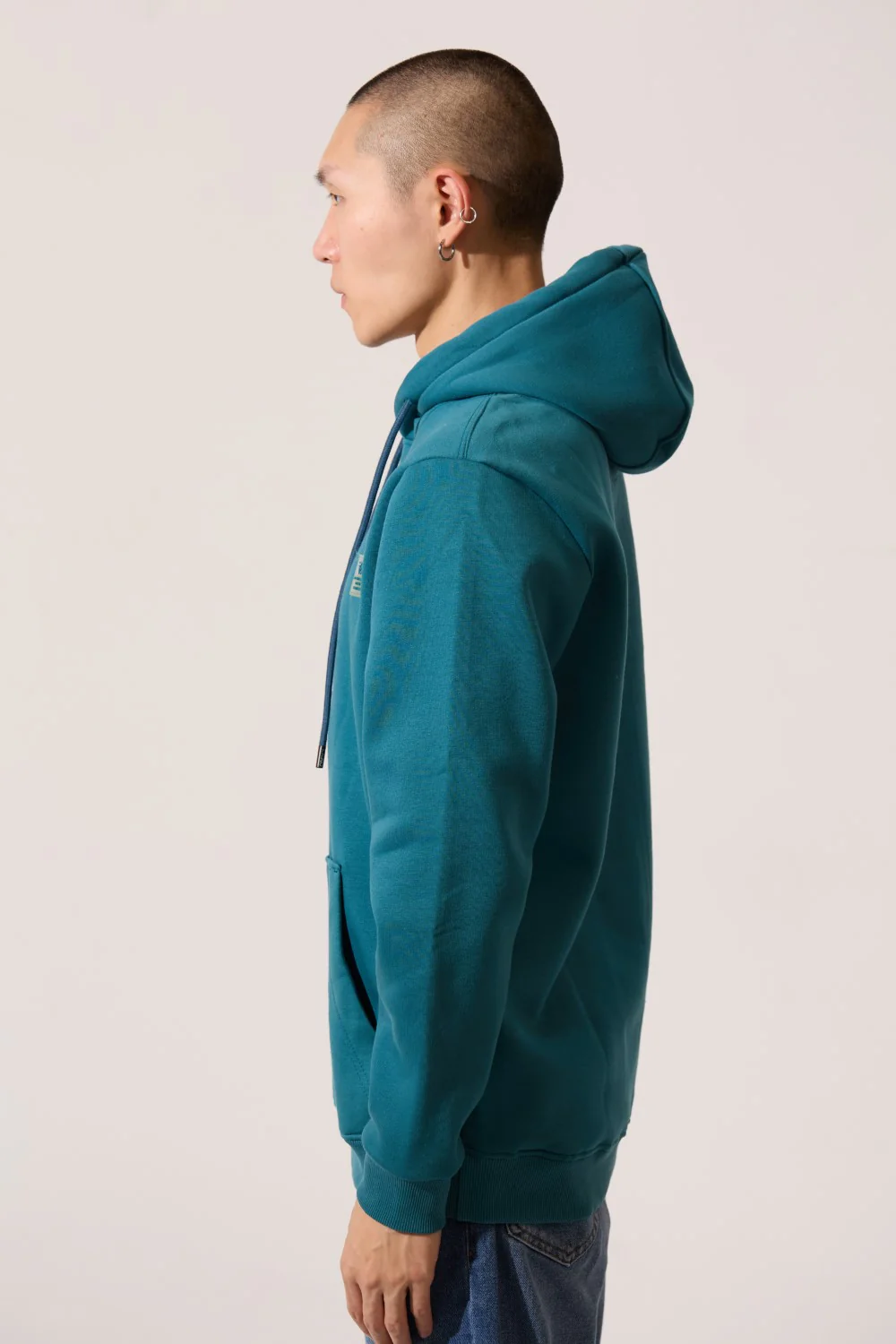 Men's Tomato Basic Slim Fit Hooded Long Sleeve Sweatshirt With Front Pocket - Image 3