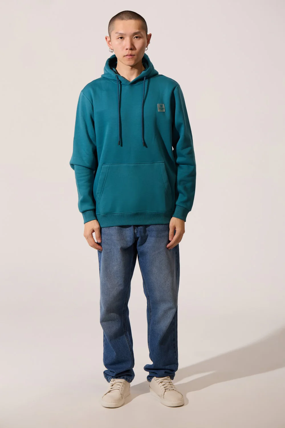 Men's Tomato Basic Slim Fit Hooded Long Sleeve Sweatshirt With Front Pocket - Image 4